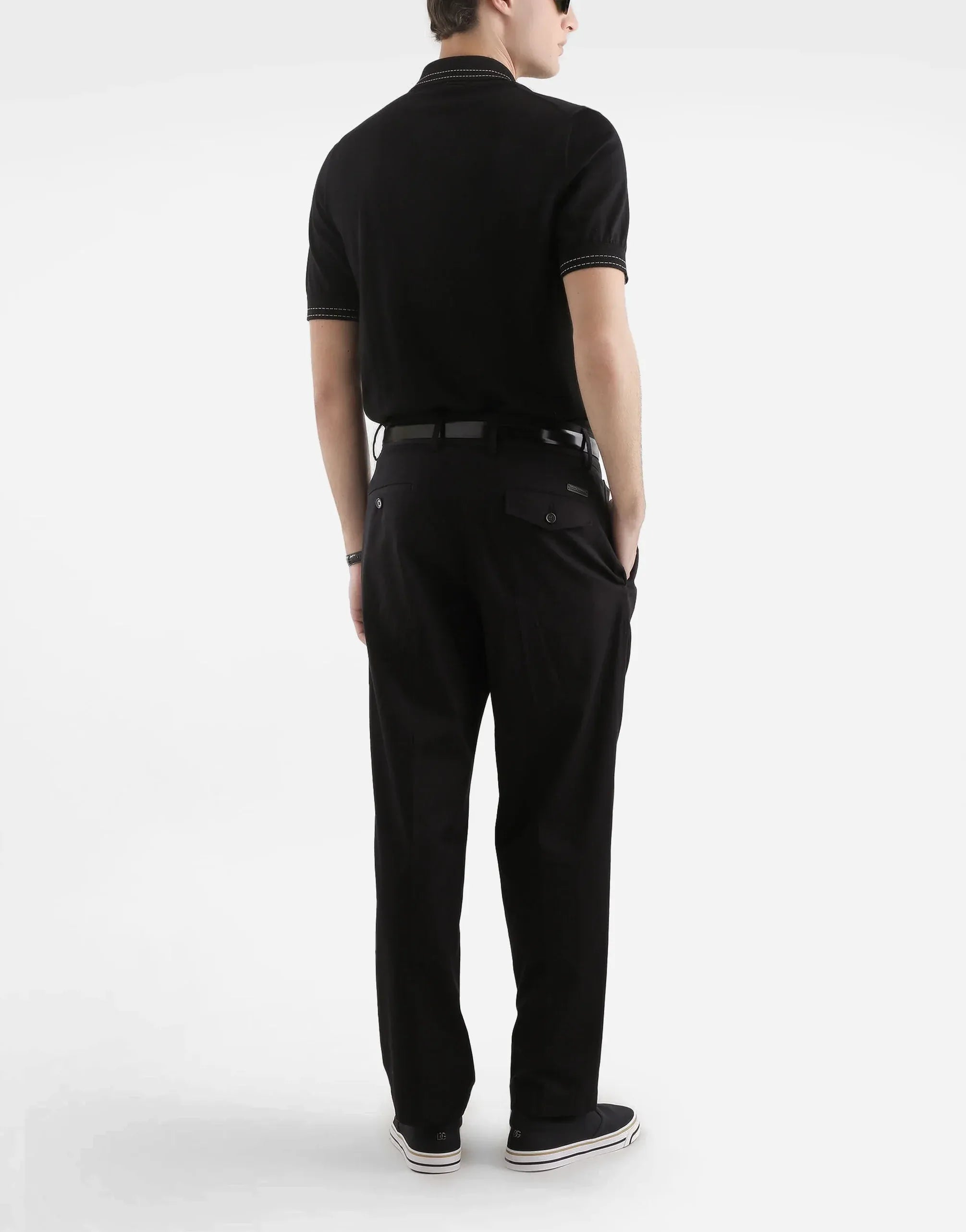 Dolce & Gabbana Logo-Collar Silk Polo Shirt