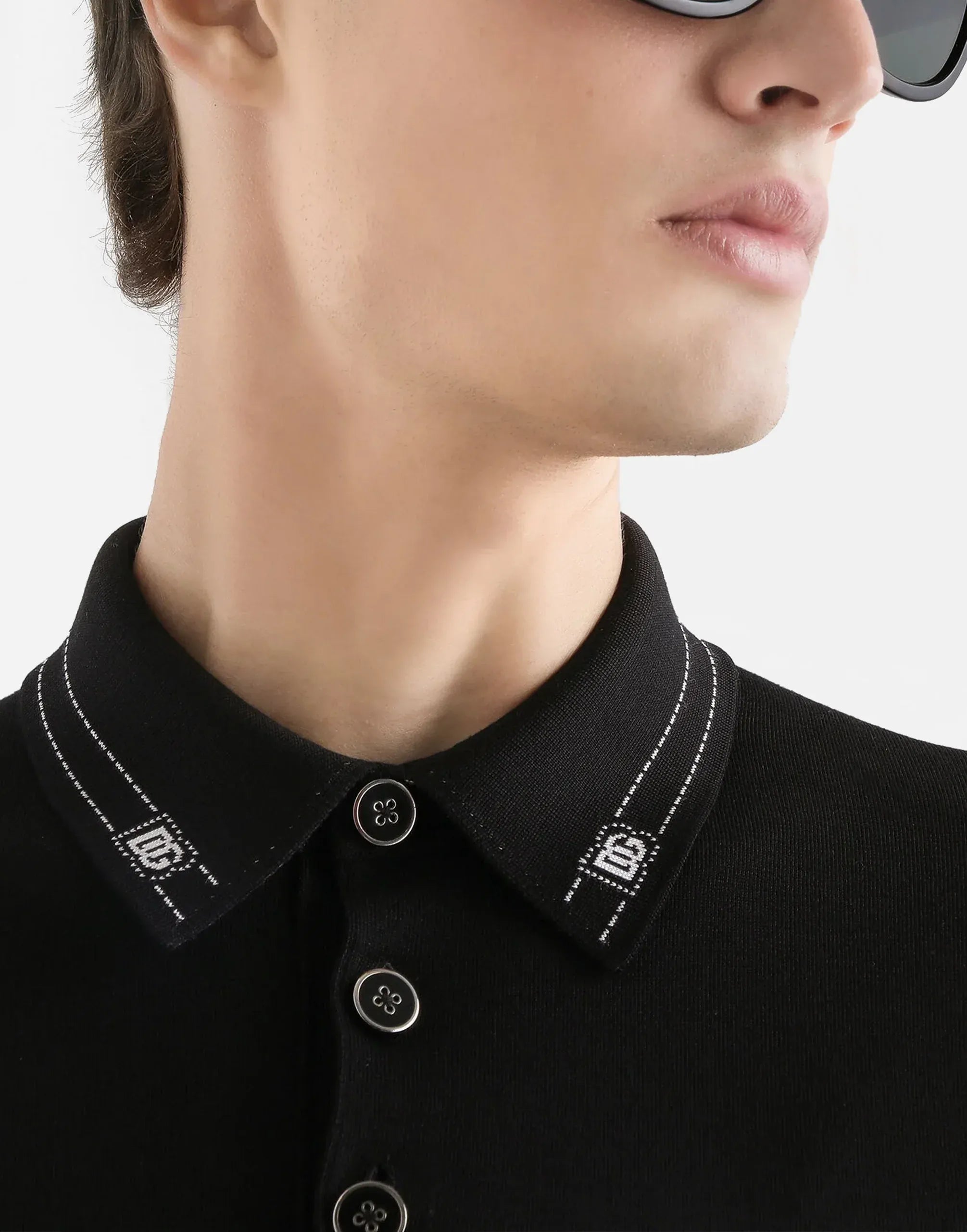 Dolce & Gabbana Logo-Collar Silk Polo Shirt