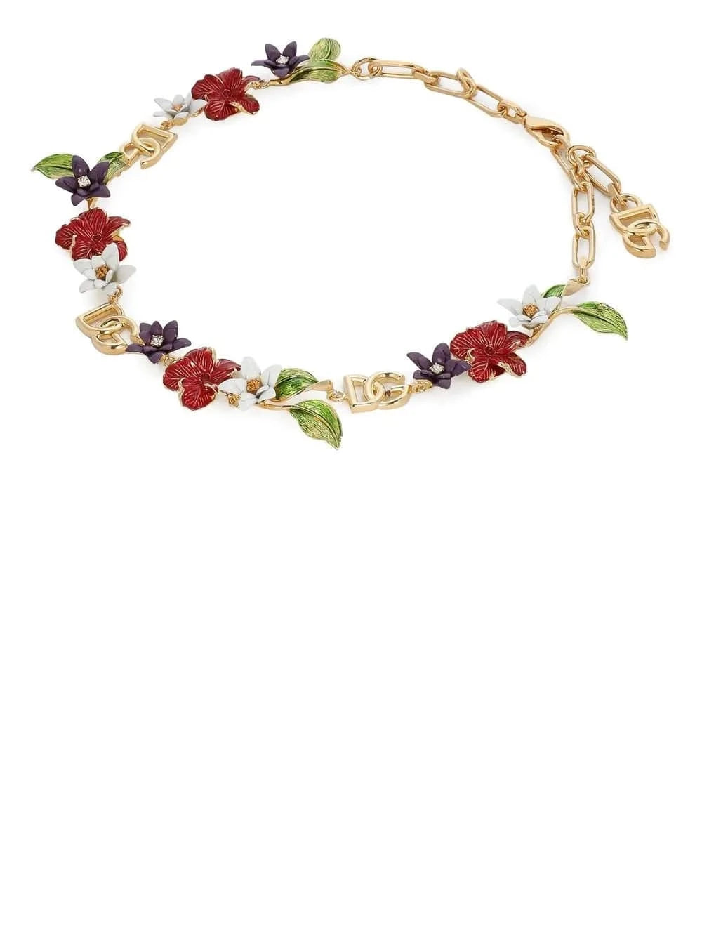 Dolce & Gabbana Logo-Detail Floral Necklace