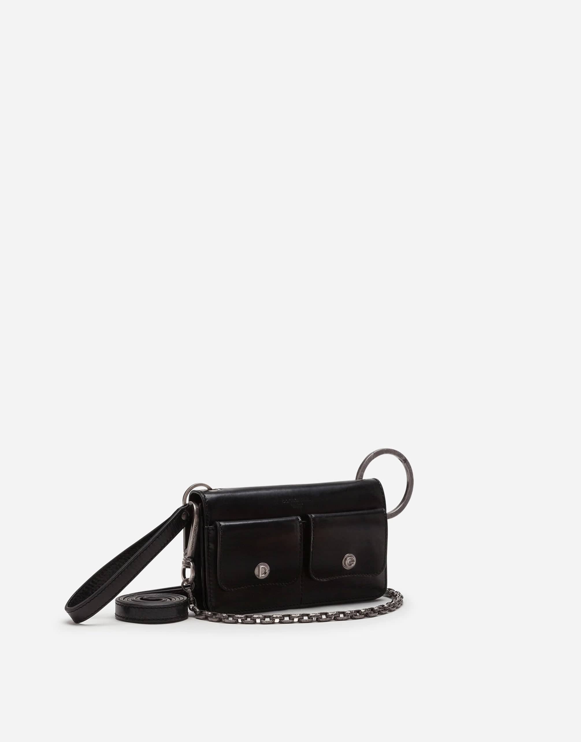 Dolce & Gabbana Logo-Embossed Crossbody Leather Bag
