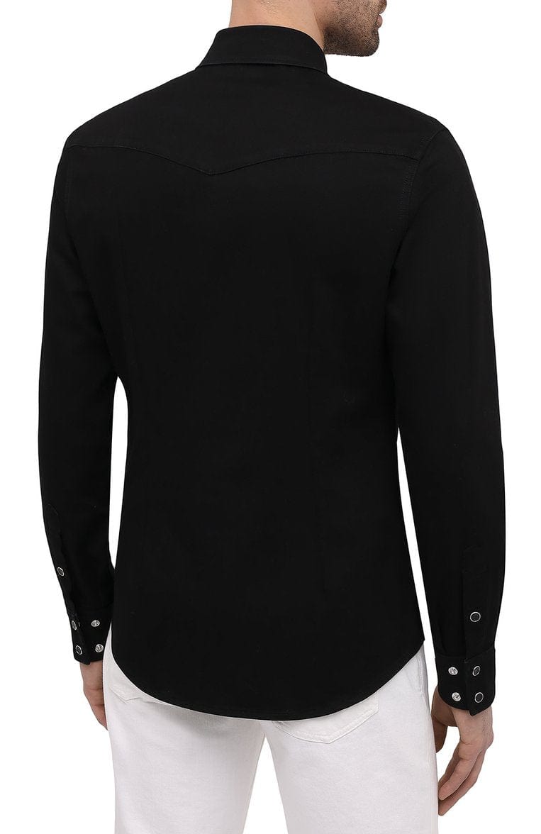 Dolce & Gabbana Logo-Embossed Denim Shirt