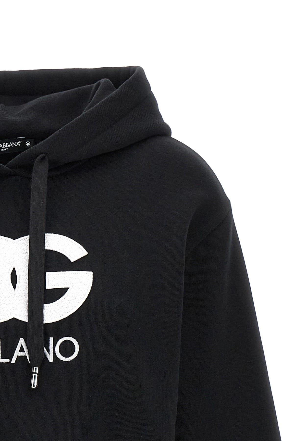 Dolce & Gabbana Dolce & Gabbana Logo Embroidery Cropped Hoodie