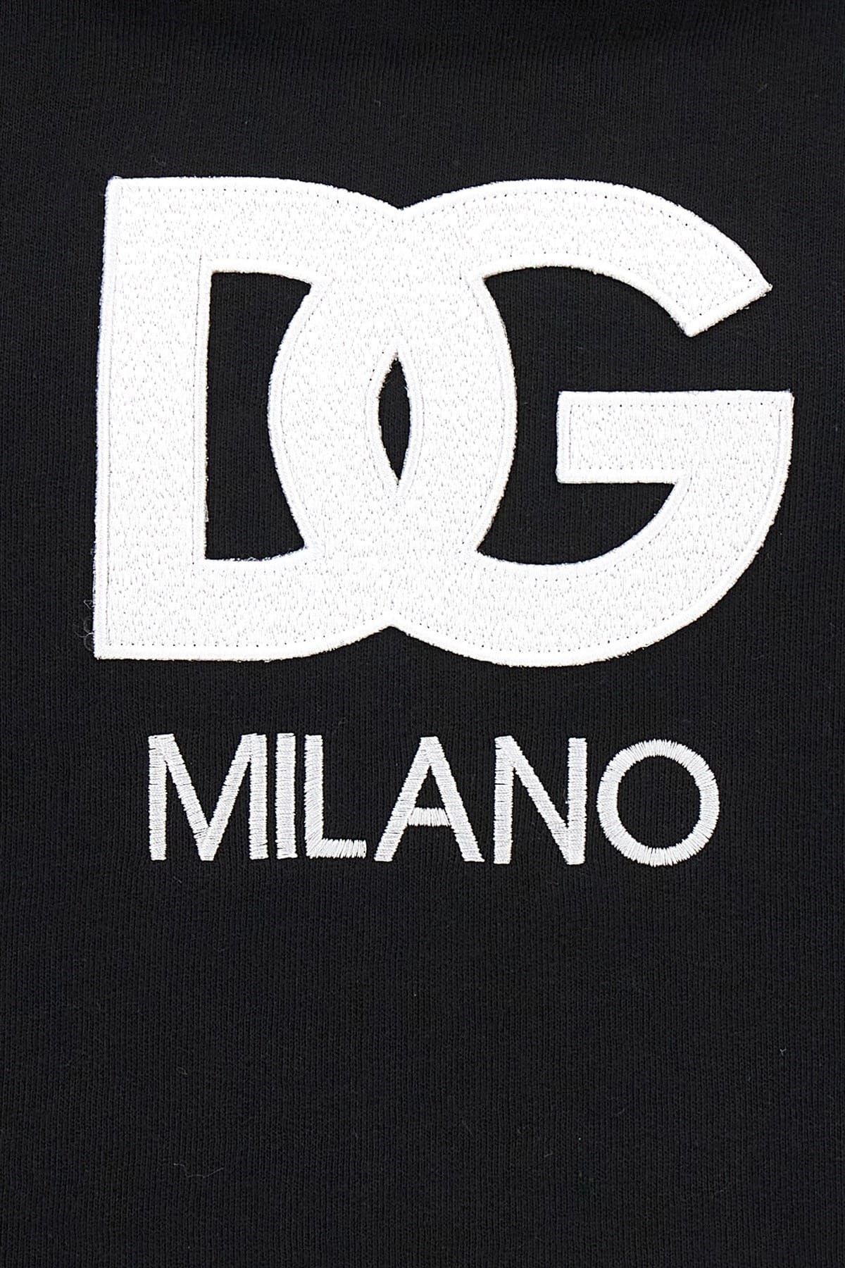Sudadera cropped con capucha y bordado del logo Dolce & Gabbana