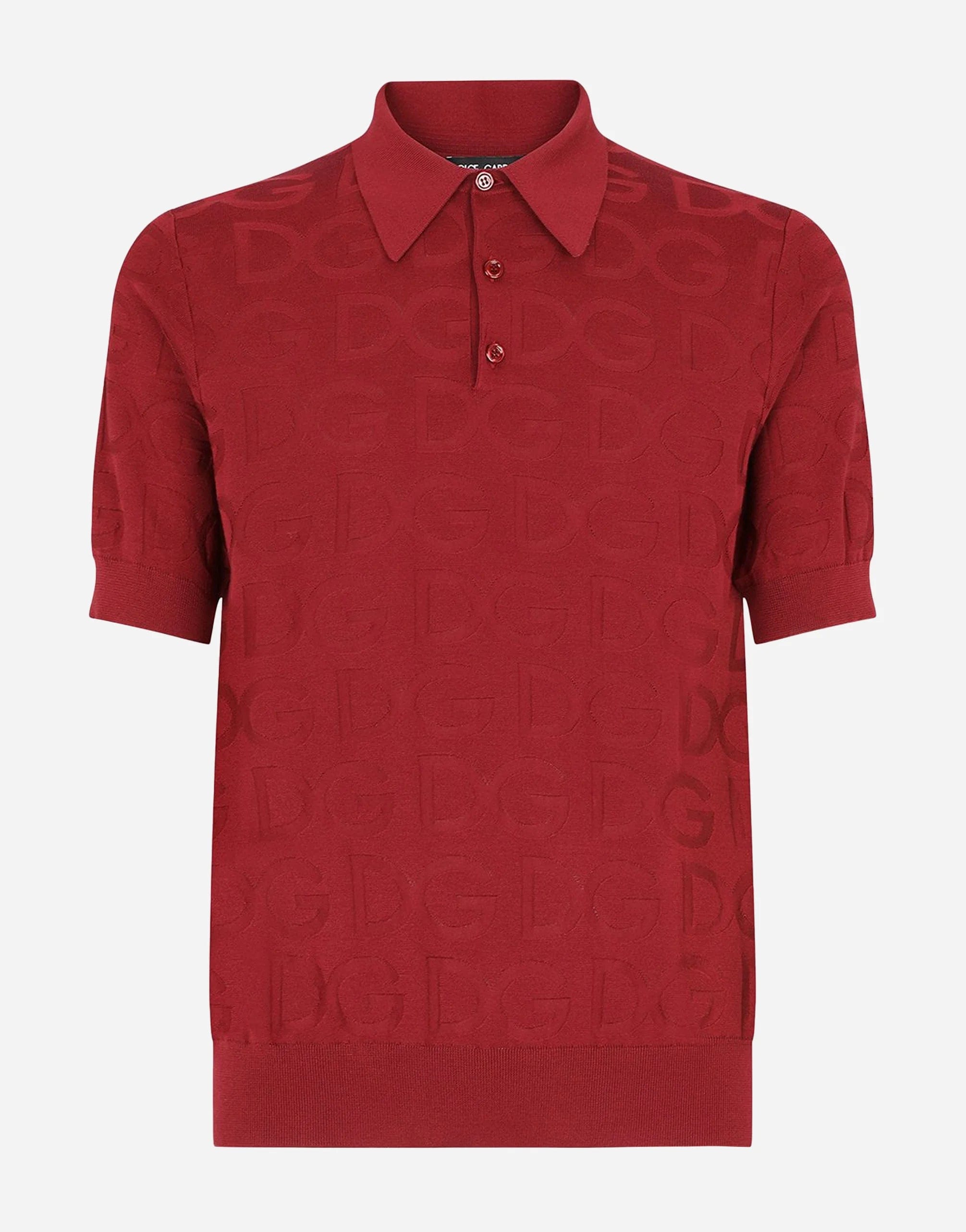 Dolce & Gabbana Logo-Jacquard Short-Sleeve Polo Shirt