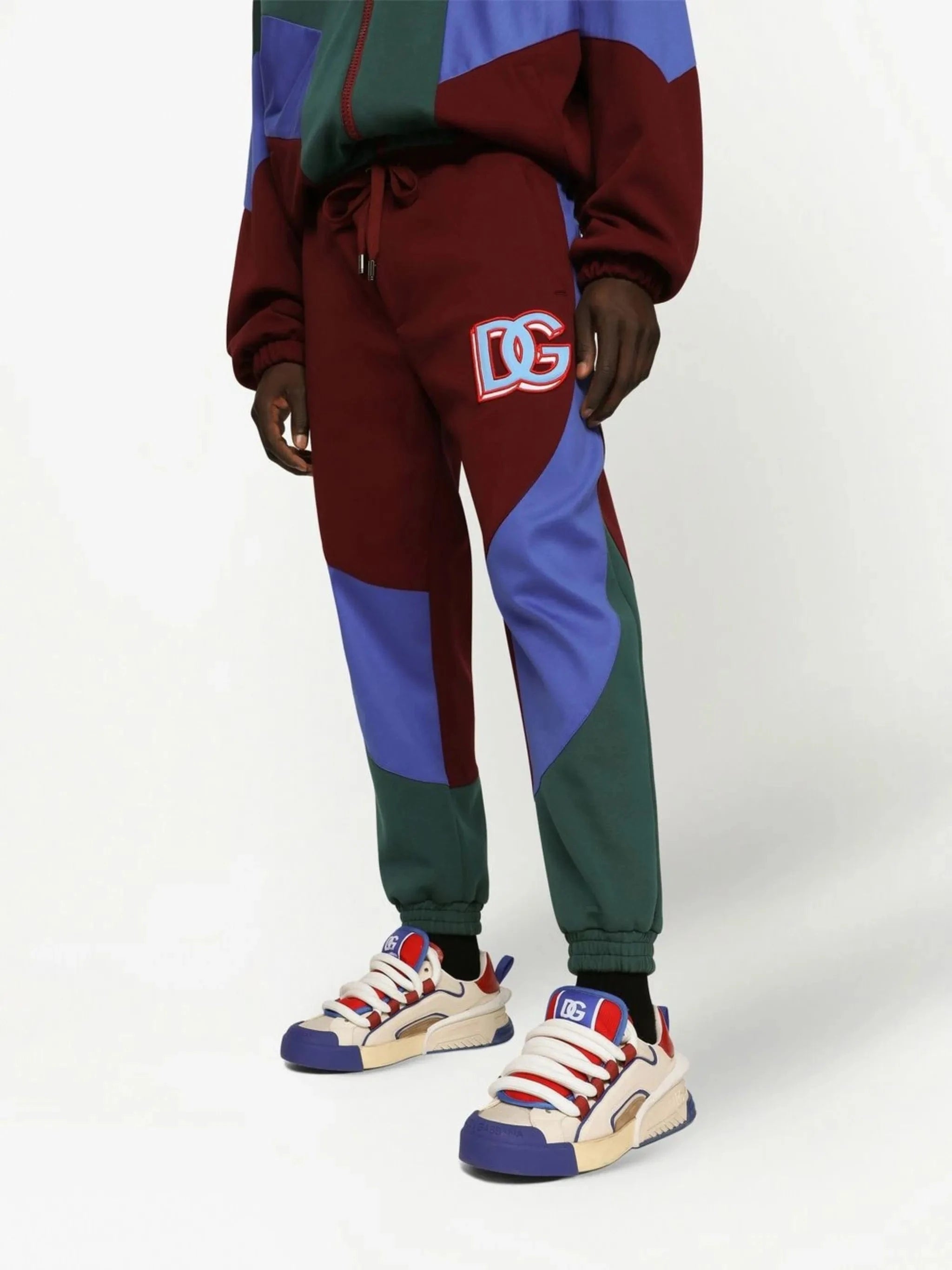 Dolce & Gabbana Logo-Patch Color-Block Sweatpants