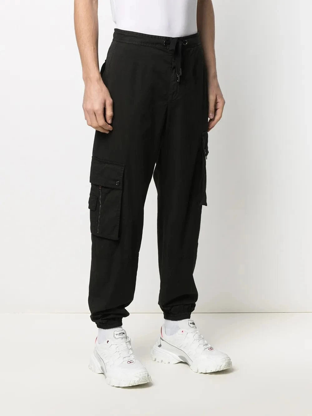 Dolce & Gabbana Logo Patch Cotton Cargo Pants