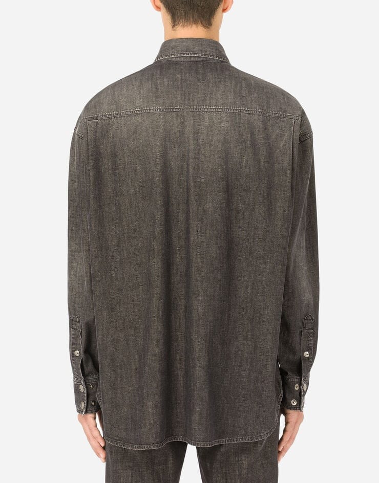 Dolce & Gabbana Logo-Patch Denim Shirt