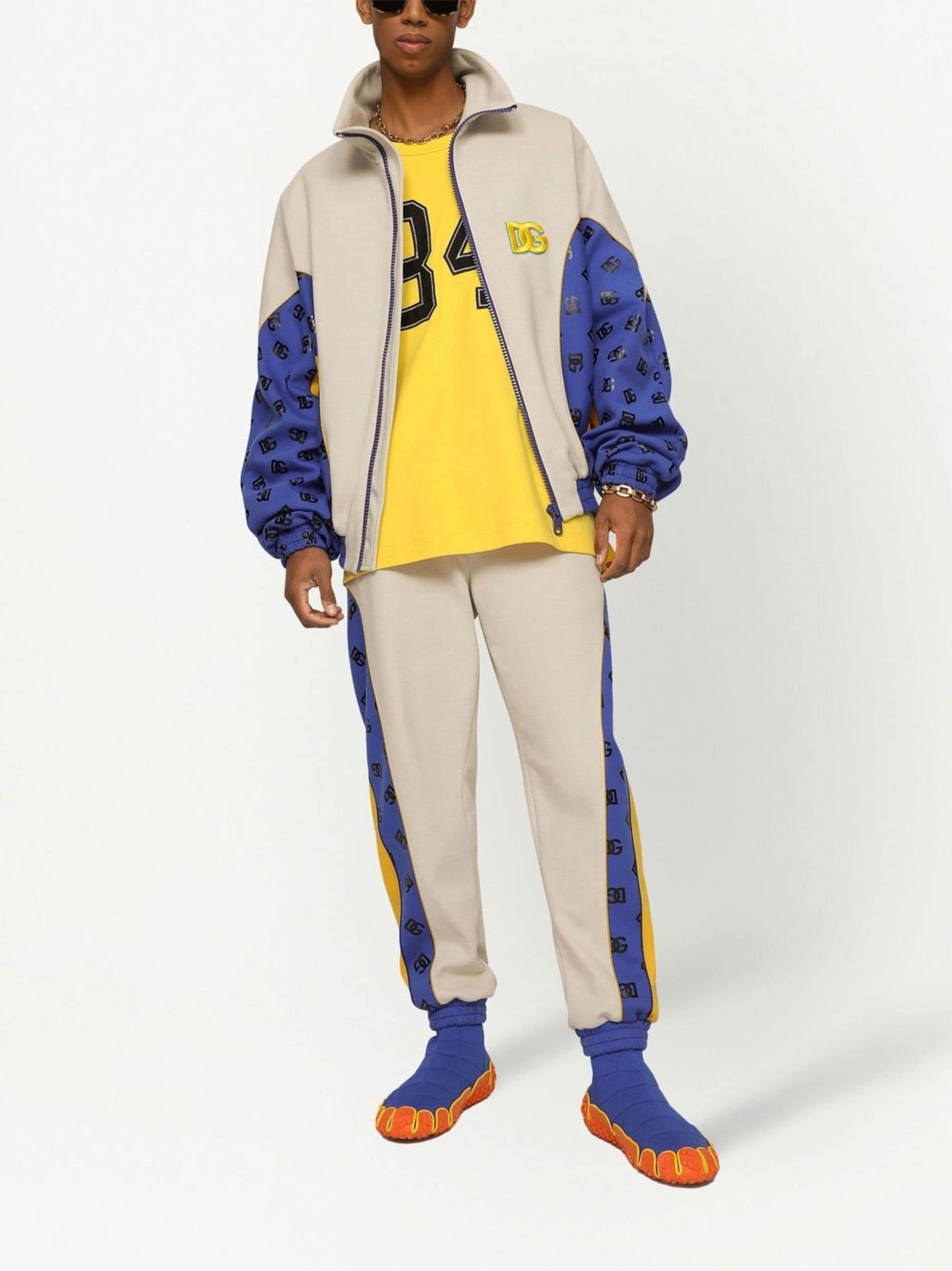 Dolce & Gabbana Logo-Patch Knit Sports Jacket