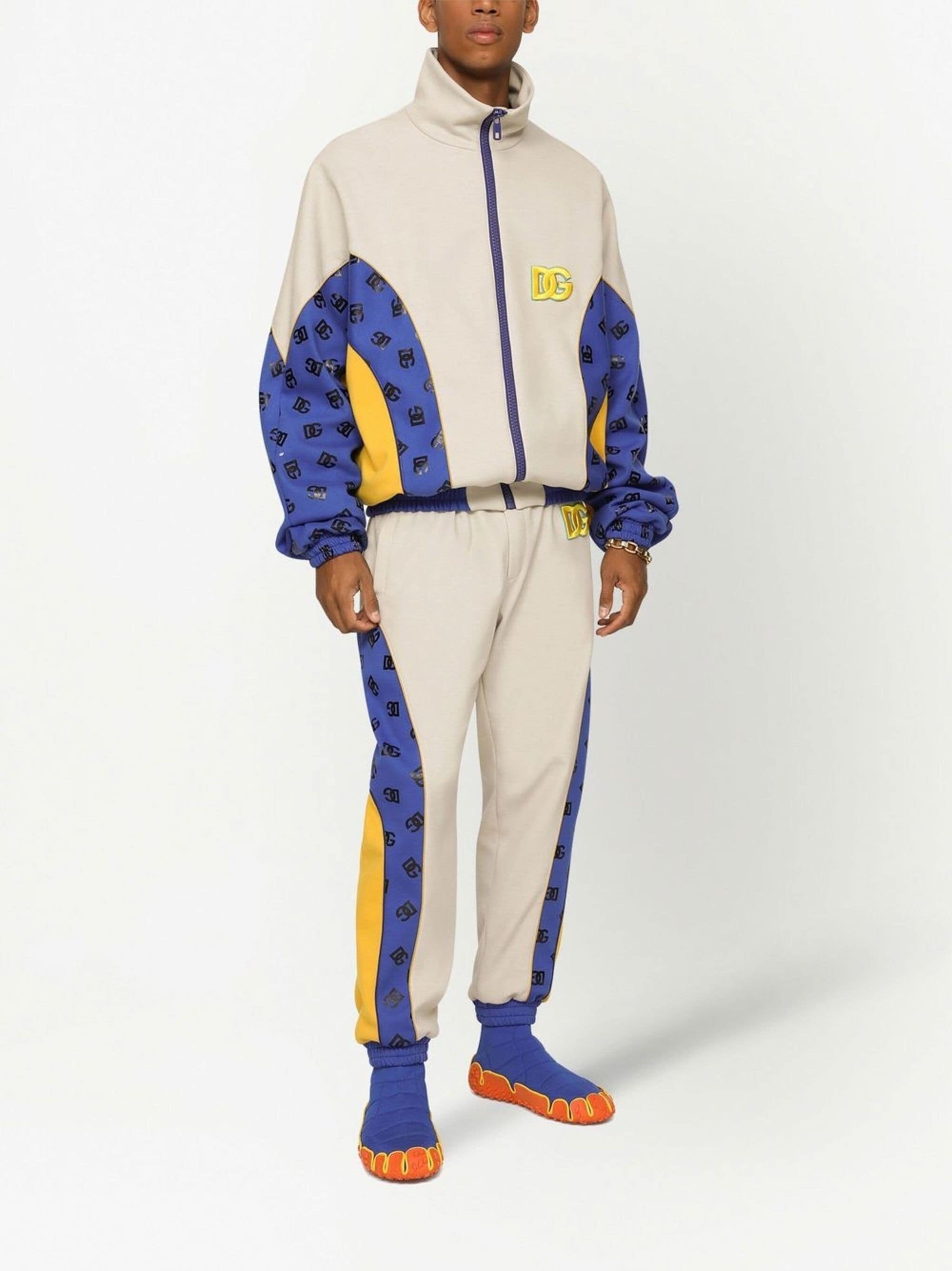 Dolce & Gabbana Logo-Patch Knit Sports Jacket