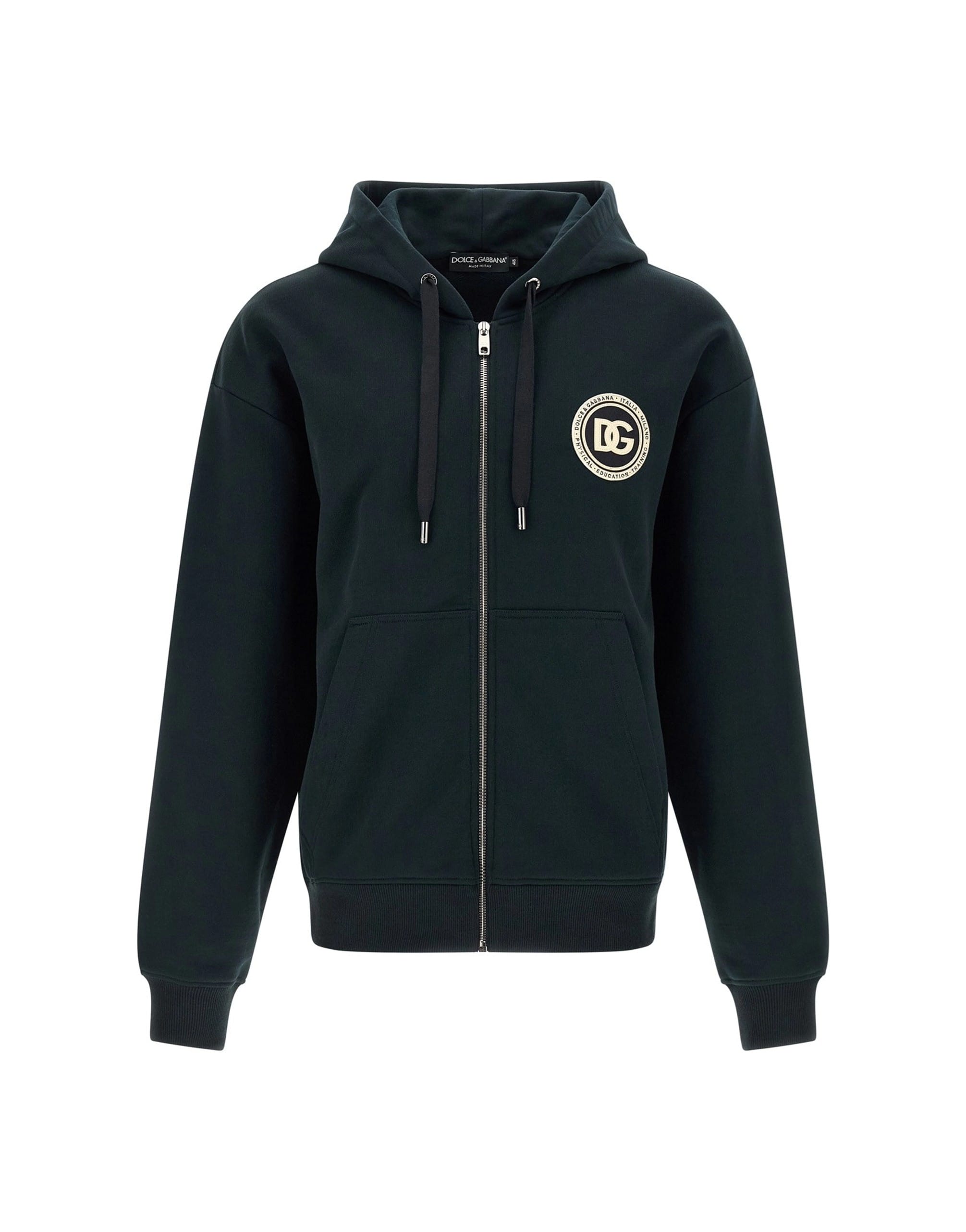 Dolce & Gabbana Dolce & Gabbana Logo Patch Zip Hoodie
