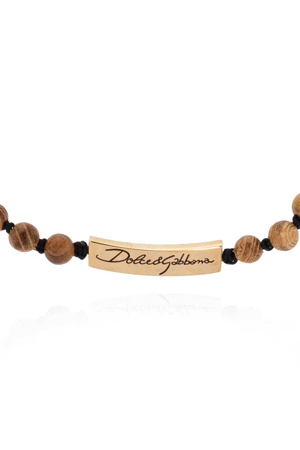 Dolce & Gabbana Logo Plaque Beaded Necklace