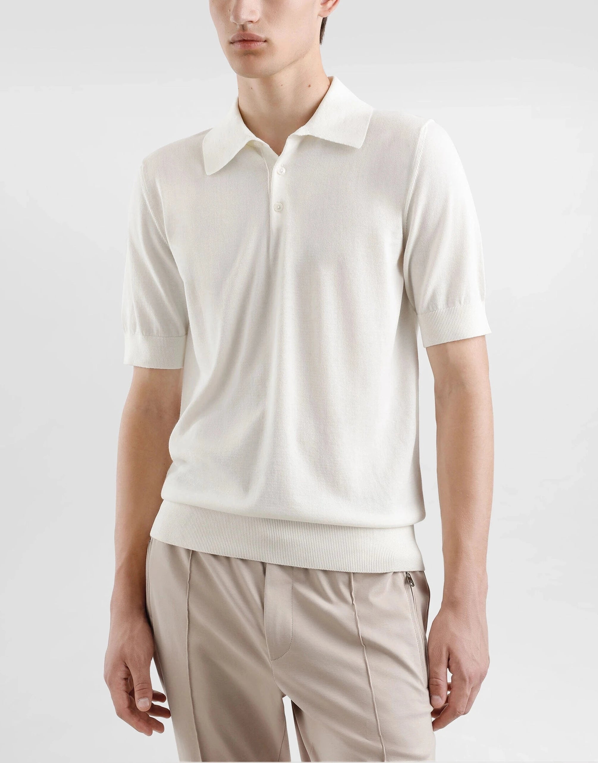 Dolce & Gabbana Logo-Plaque Cotton Polo Shirt