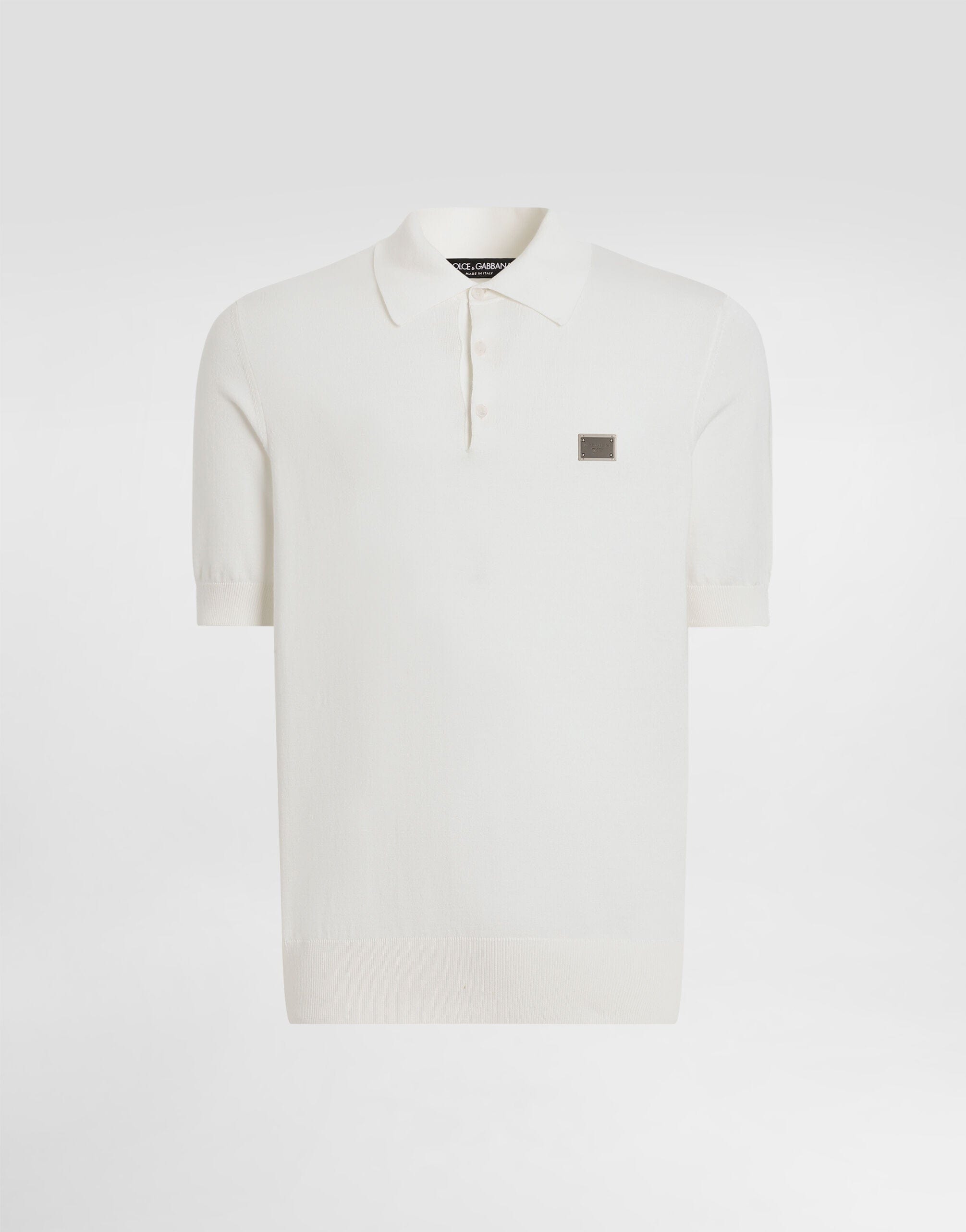 Dolce & Gabbana Logo-Plaque Cotton Polo Shirt