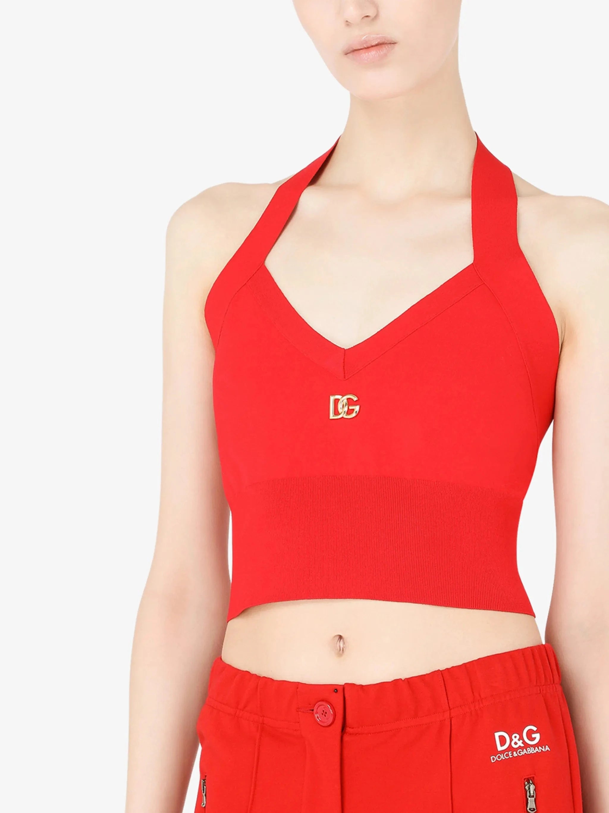 Dolce & Gabbana Logo-Plaque Crop Top