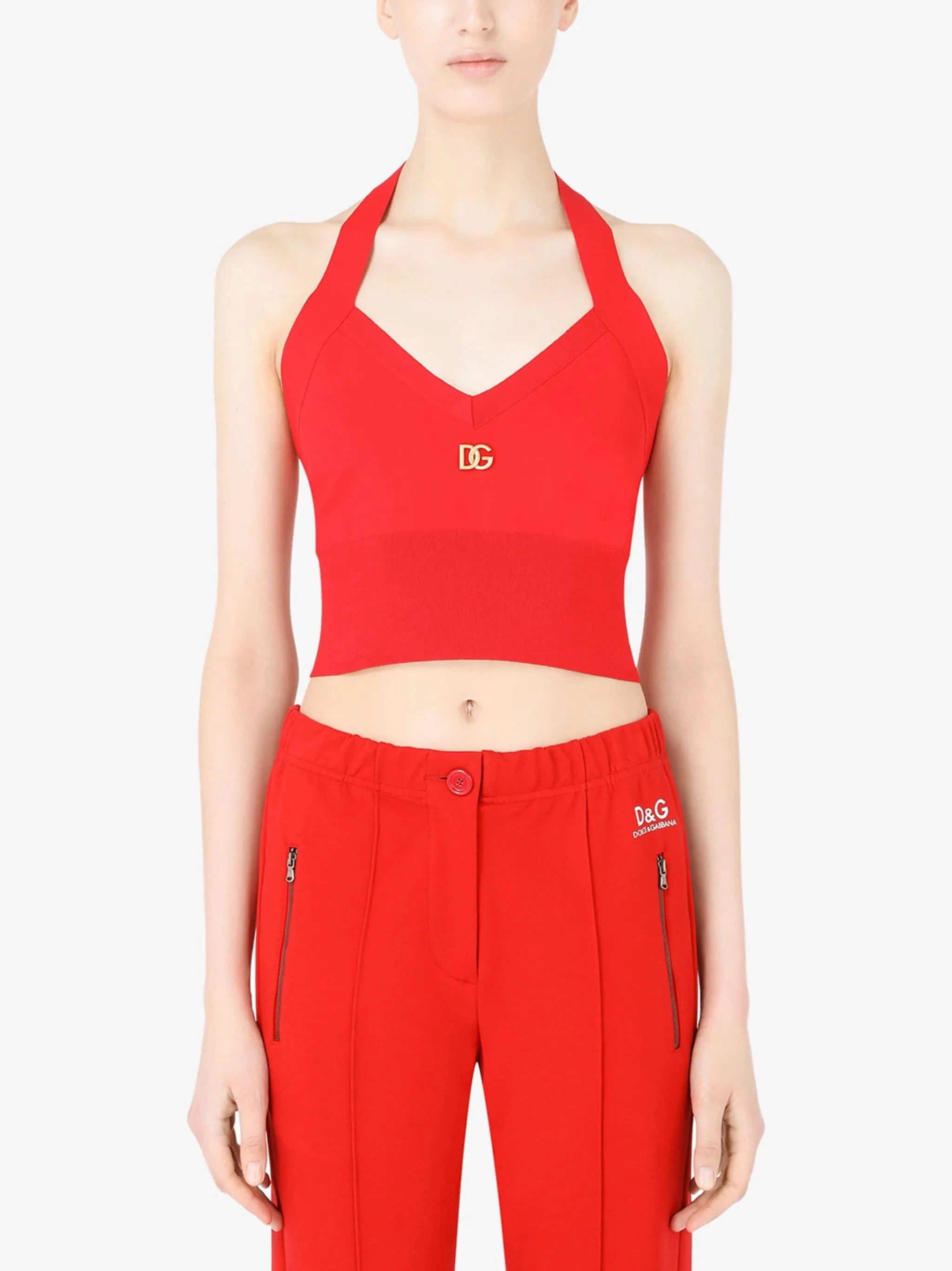 Dolce & Gabbana Logo-Plaque Crop Top