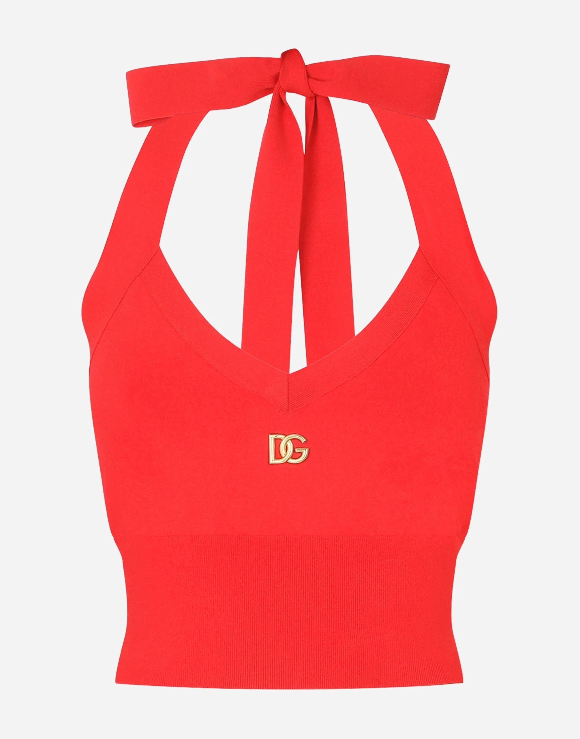 Dolce & Gabbana crop top con placca logo
