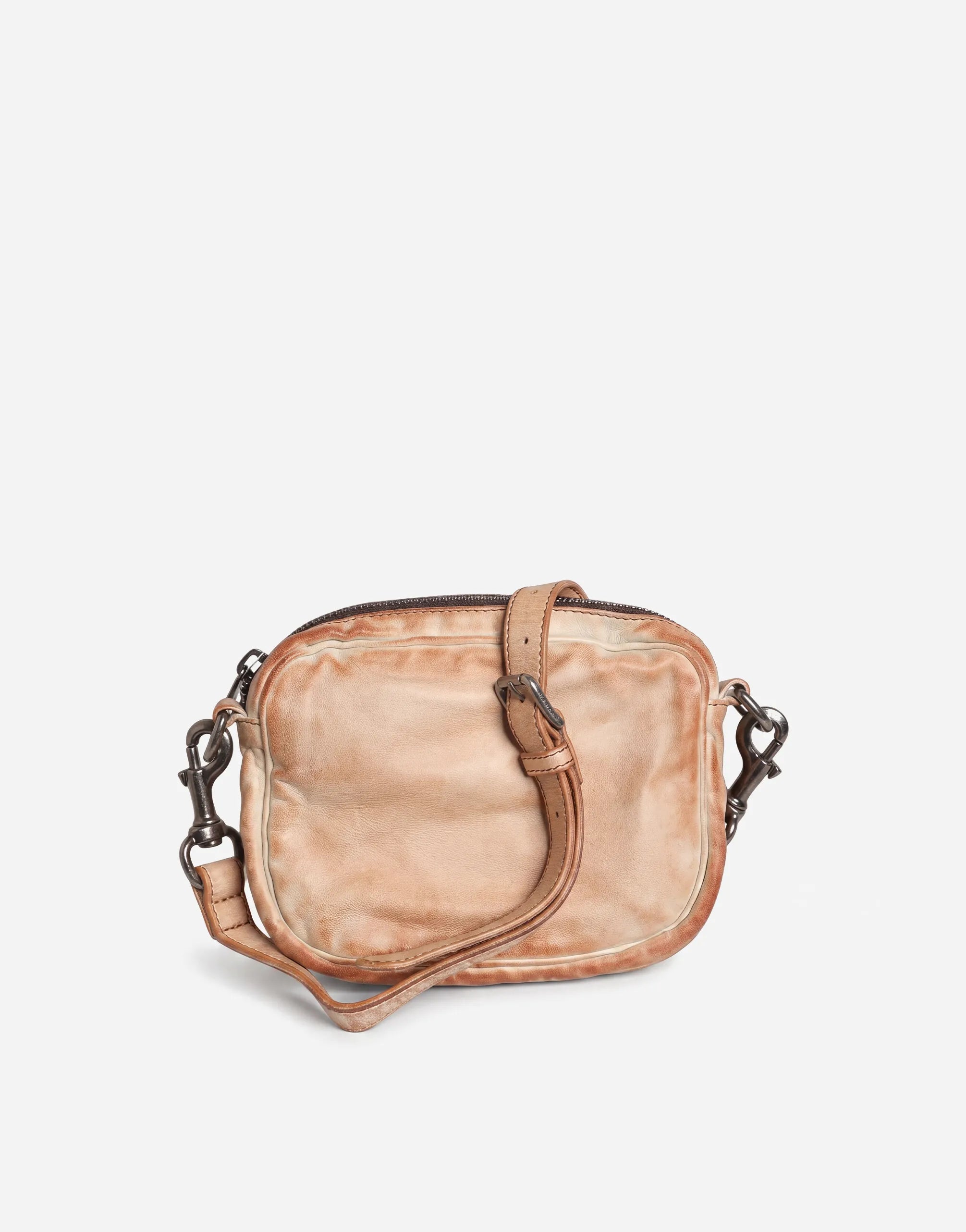 Dolce & Gabbana Logo Plaque Distressed Leather Crossbody Bag