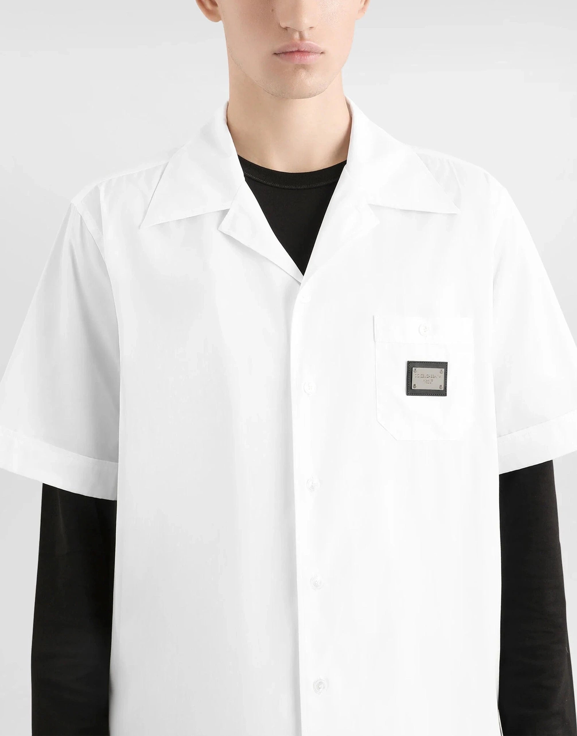 Dolce & Gabbana Logo Plaque Hawaiian Shirt