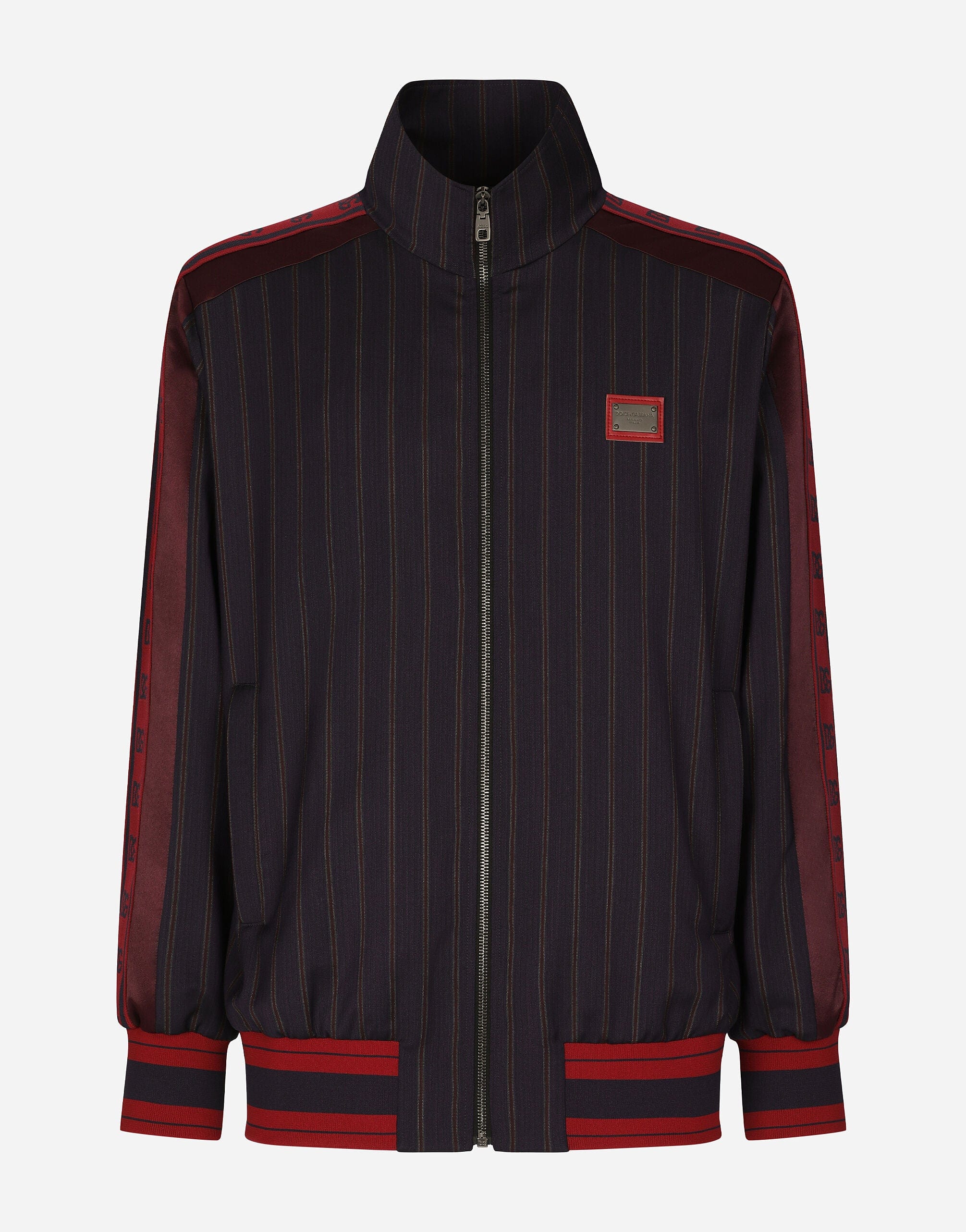 Dolce & Gabbana Logo-Plaque Pinstripe Wool Jacket