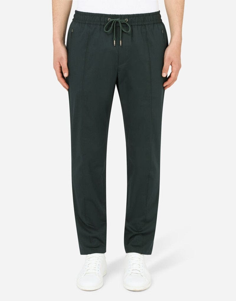 Dolce & Gabbana Logo Plaque Stretch Cotton Jogging Pants