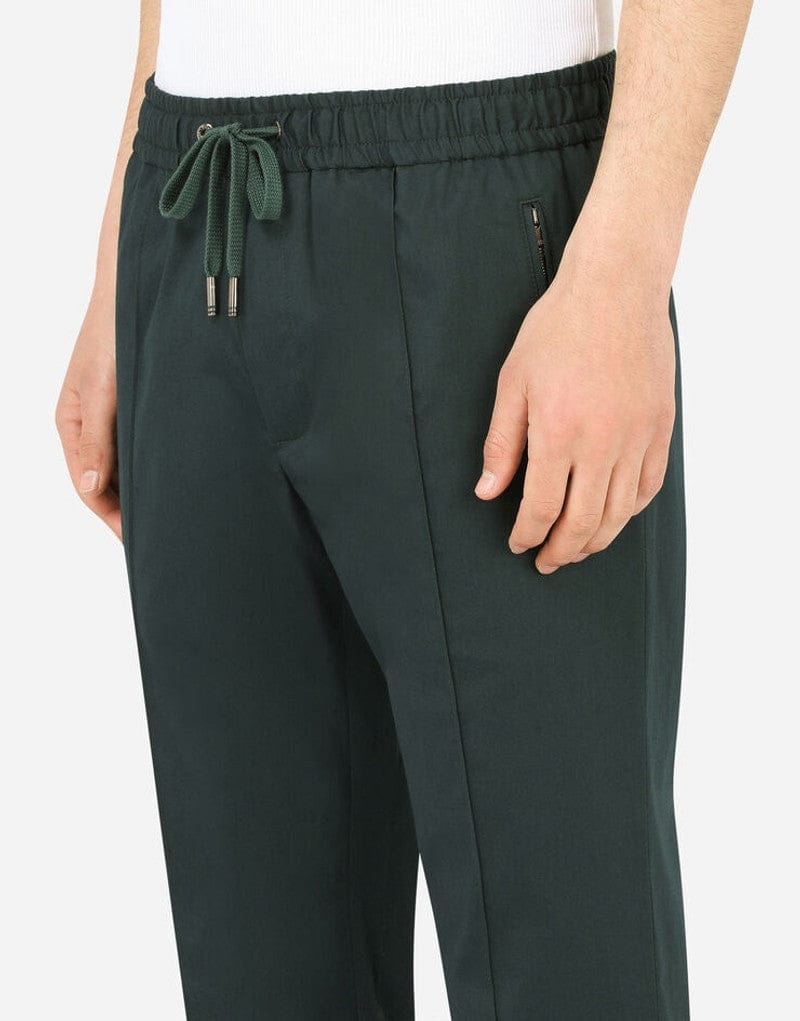 Dolce & Gabbana Logo Plaque Stretch Cotton Jogging Pants