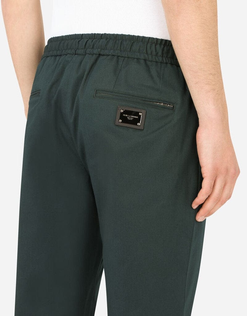 Dolce & Gabbana Logo Plaque Stretch Cotton Jogging Pants