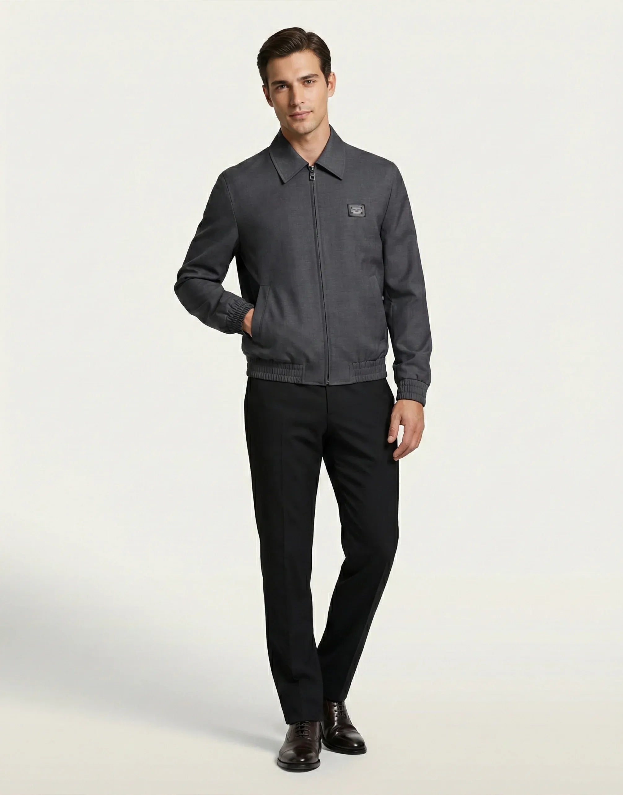 Dolce & Gabbana Logo Plaque Zip Jacket