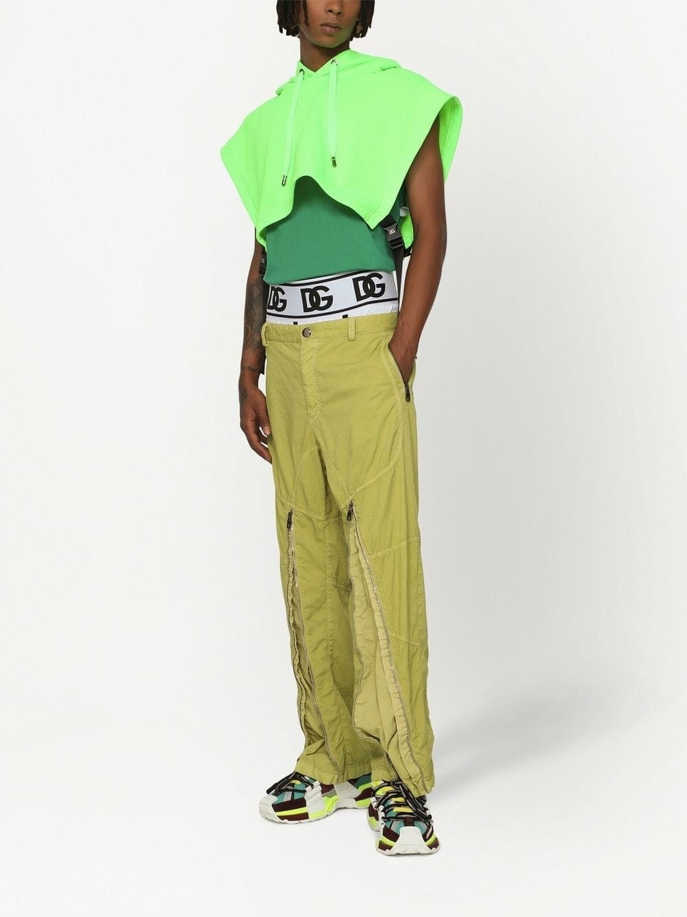 Dolce & Gabbana Logo-Print Cropped Hoodie