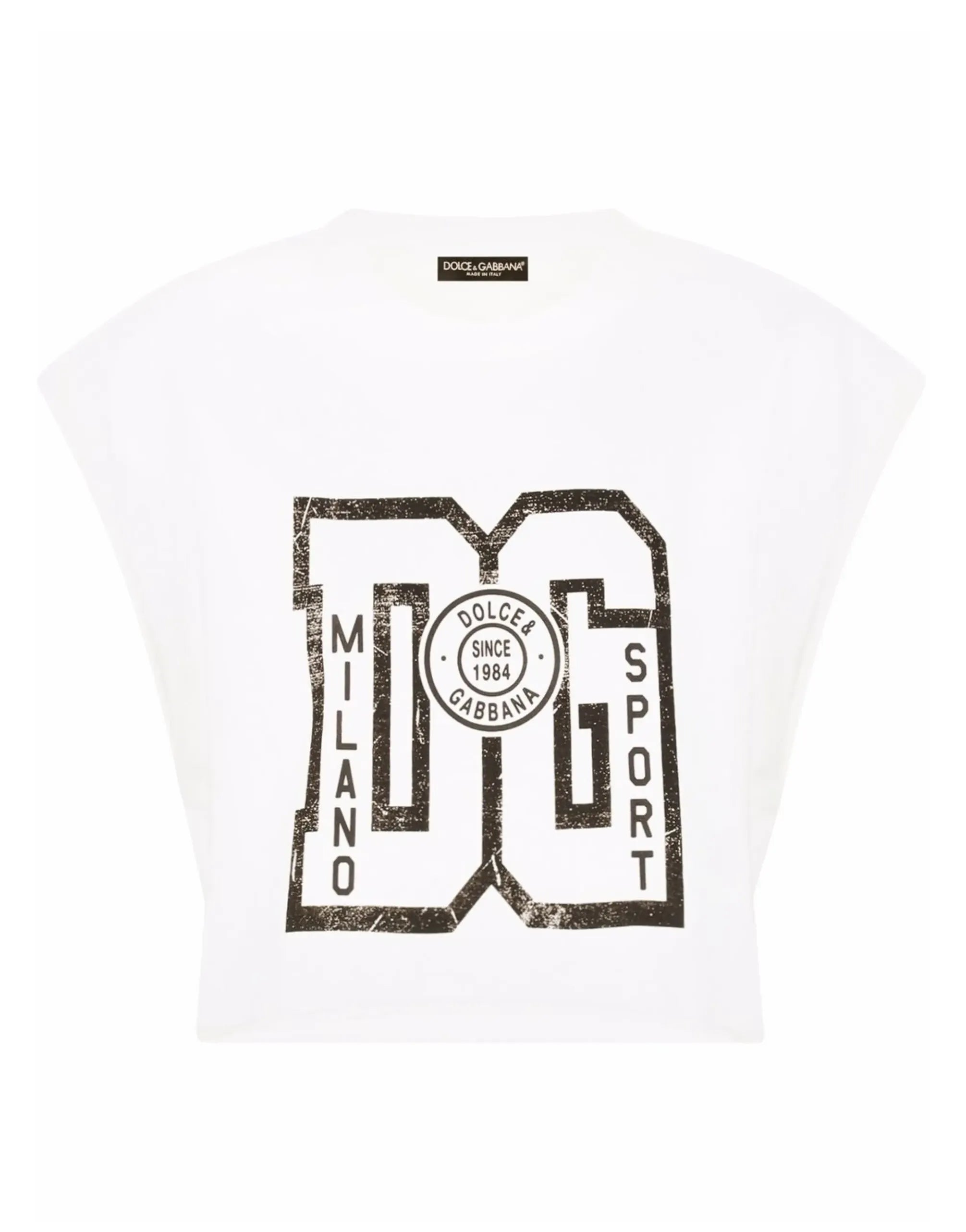 Dolce & Gabbana Logo-Print Cropped T-Shirt