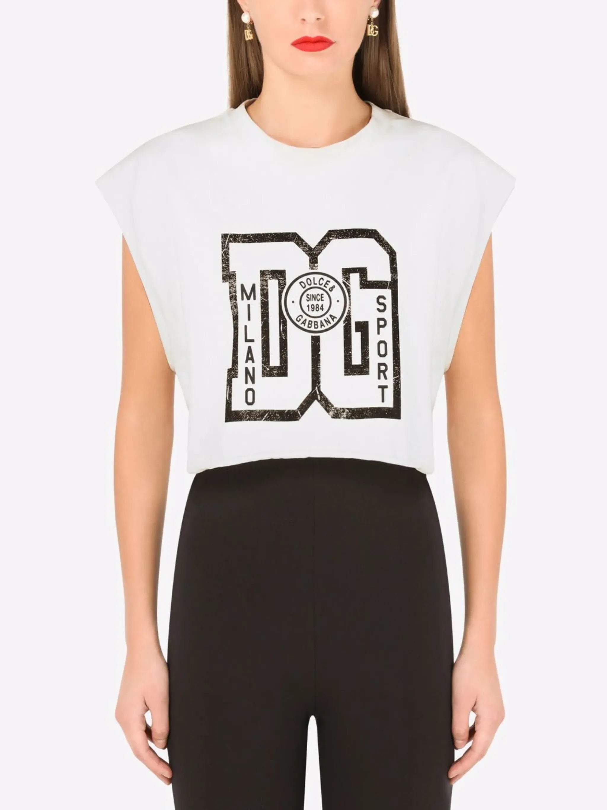 Dolce & Gabbana Logo-Print Cropped T-Shirt