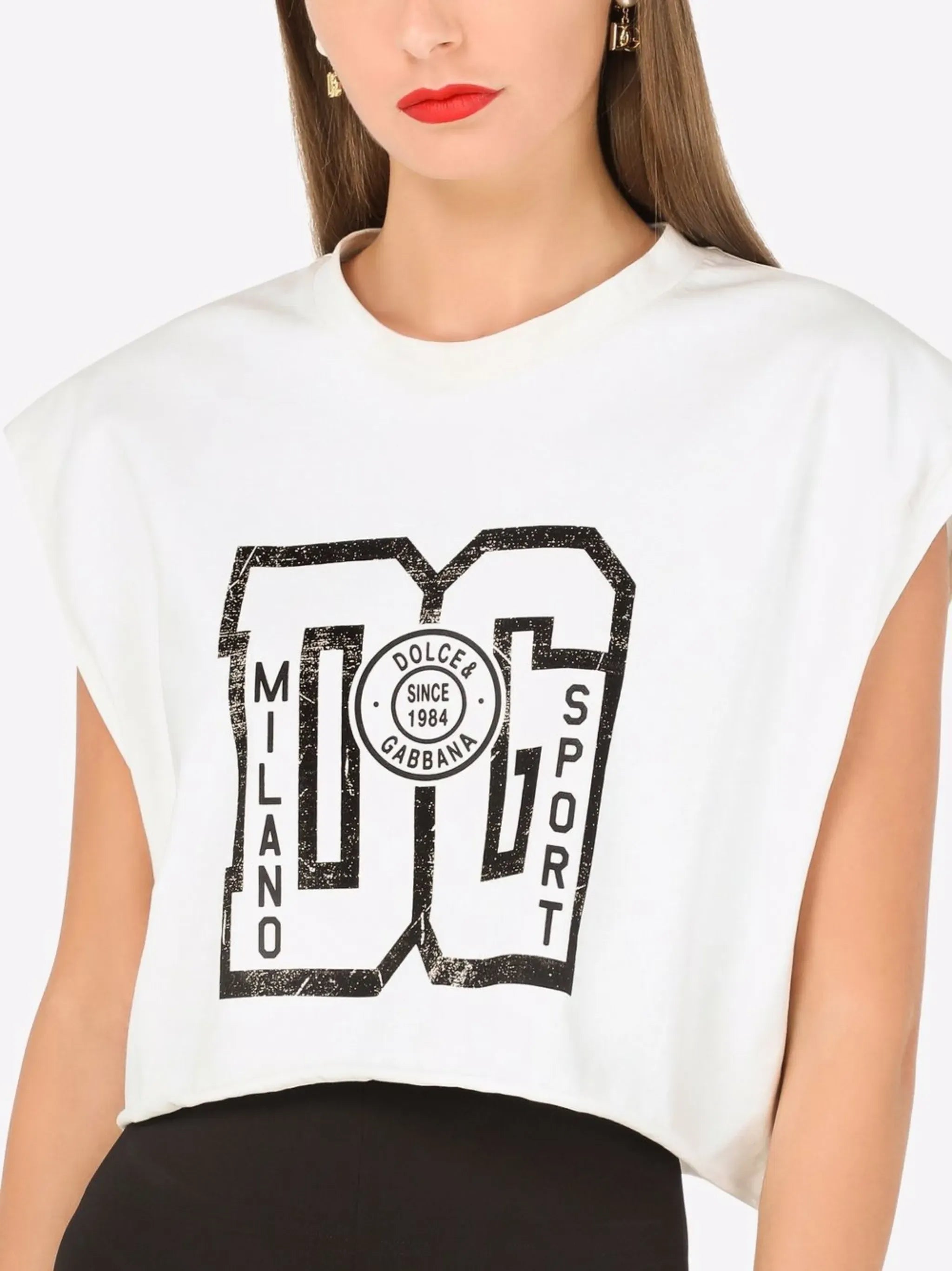 Dolce & Gabbana Logo-Print Cropped T-Shirt