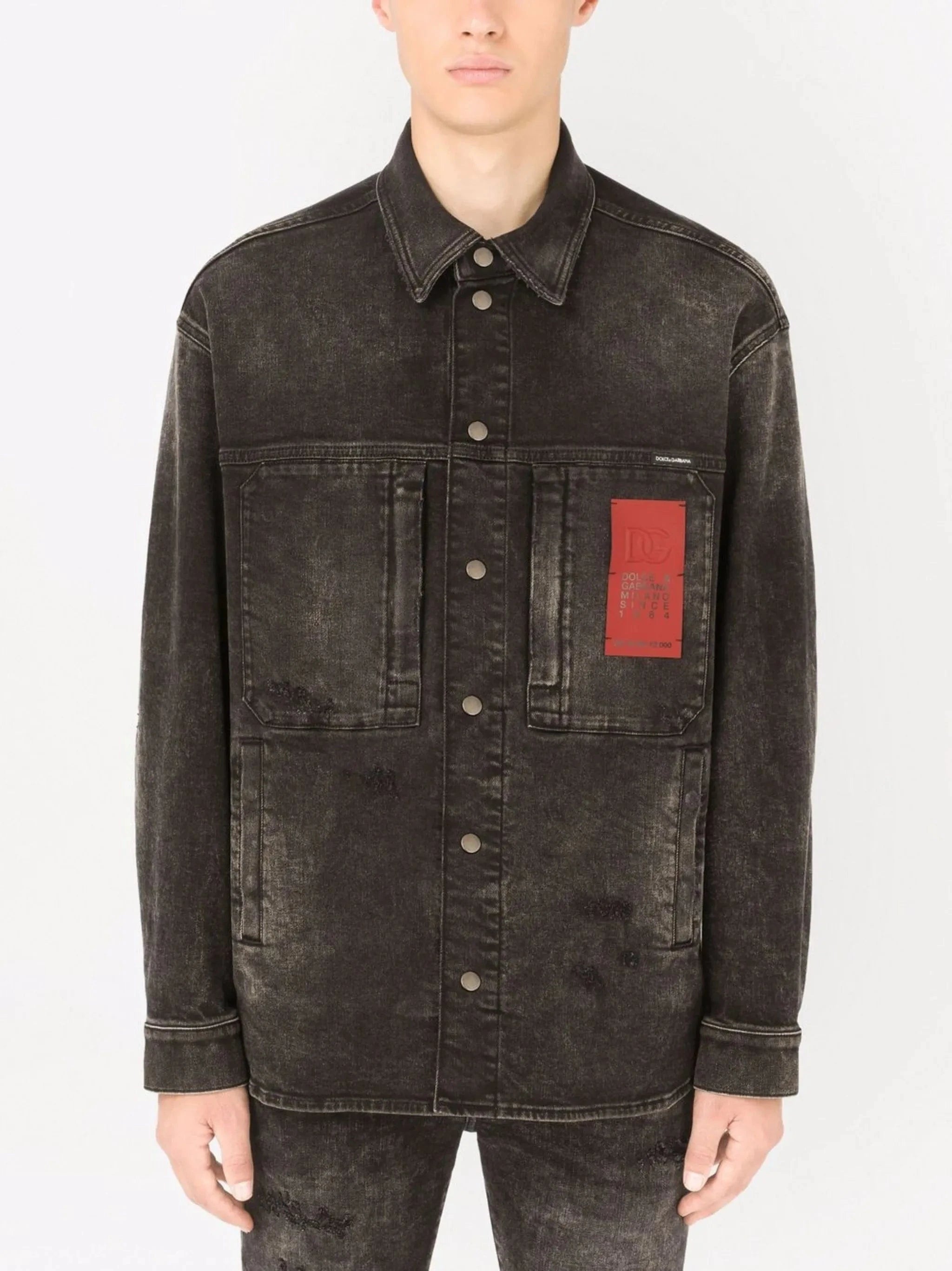 Dolce & Gabbana Logo-Print Denim Jacket