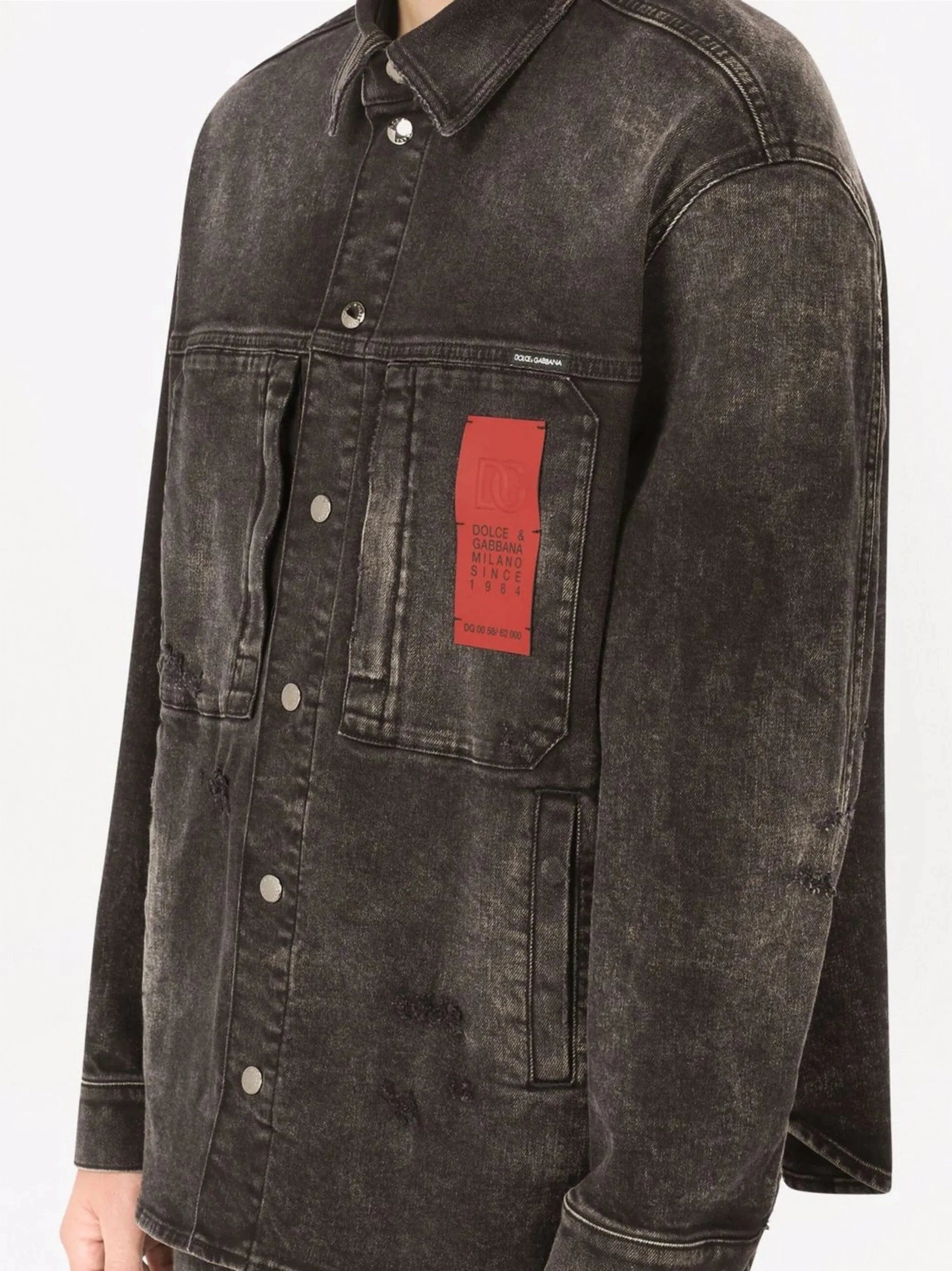 Dolce & Gabbana Logo-Print Denim Jacket