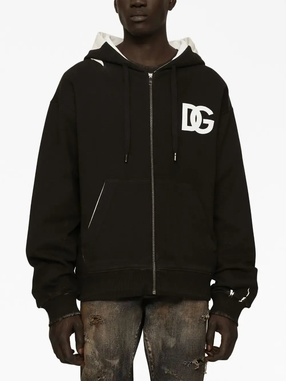 Dolce & Gabbana Dolce & Gabbana Logo-Print Zipped Hoodie