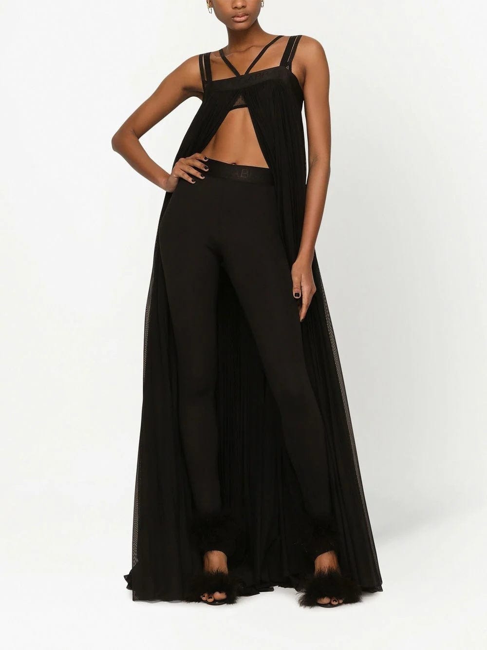 Dolce & Gabbana Long Pleated Tulle Dress