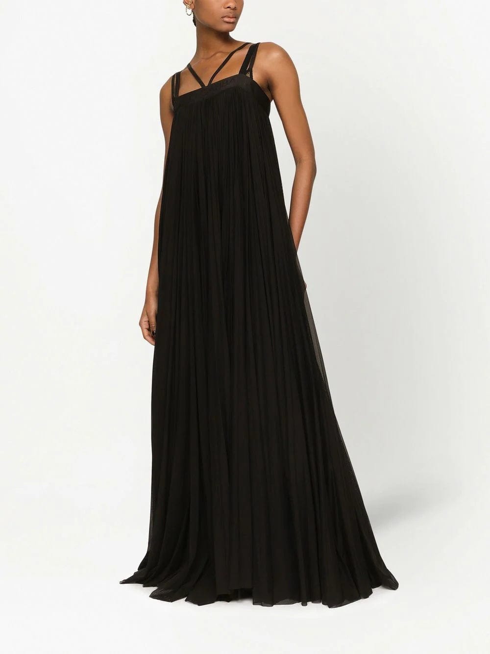 Dolce & Gabbana Long Pleated Tulle Dress