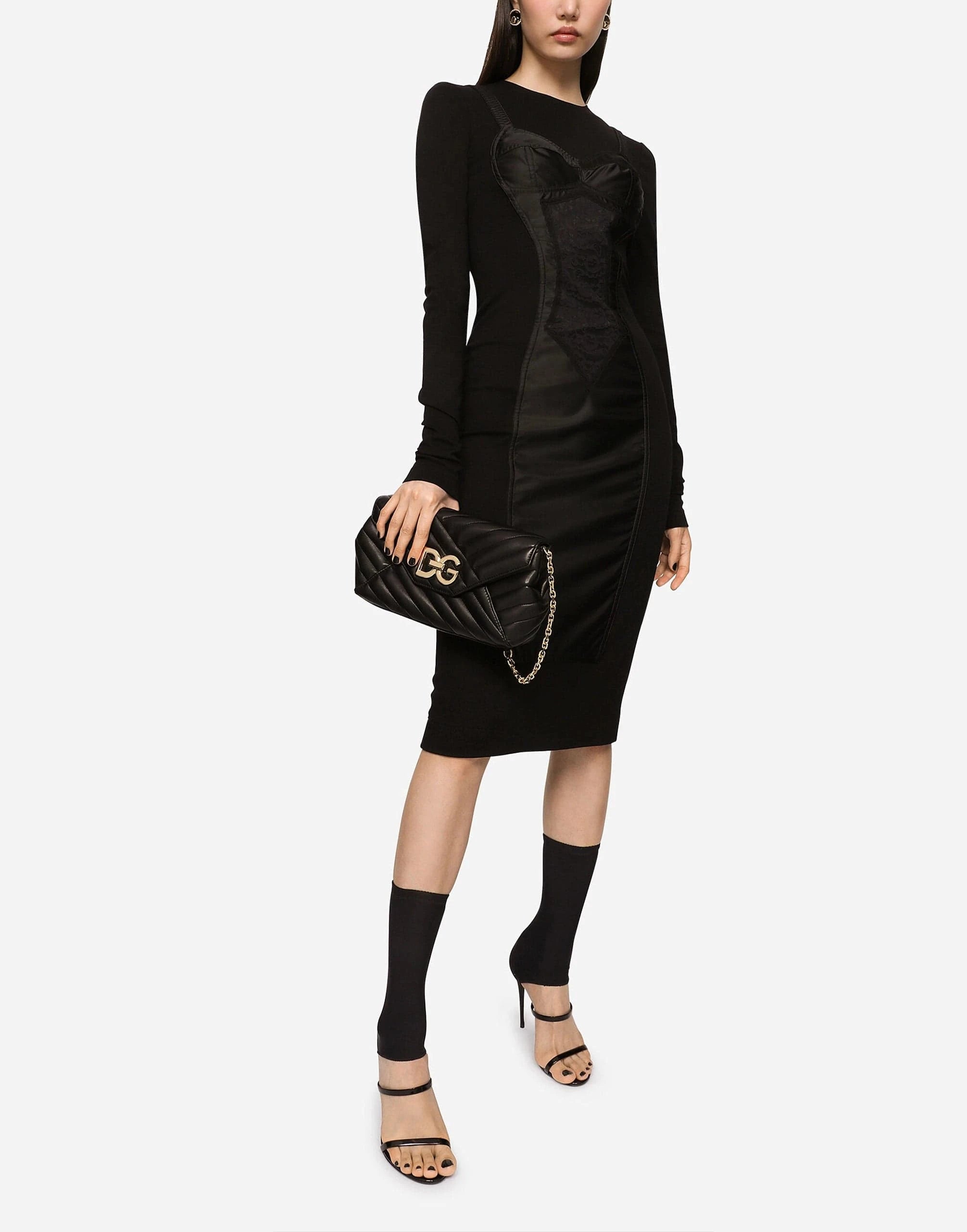 Dolce & Gabbana Long-Sleeve Jersey Midi Dress