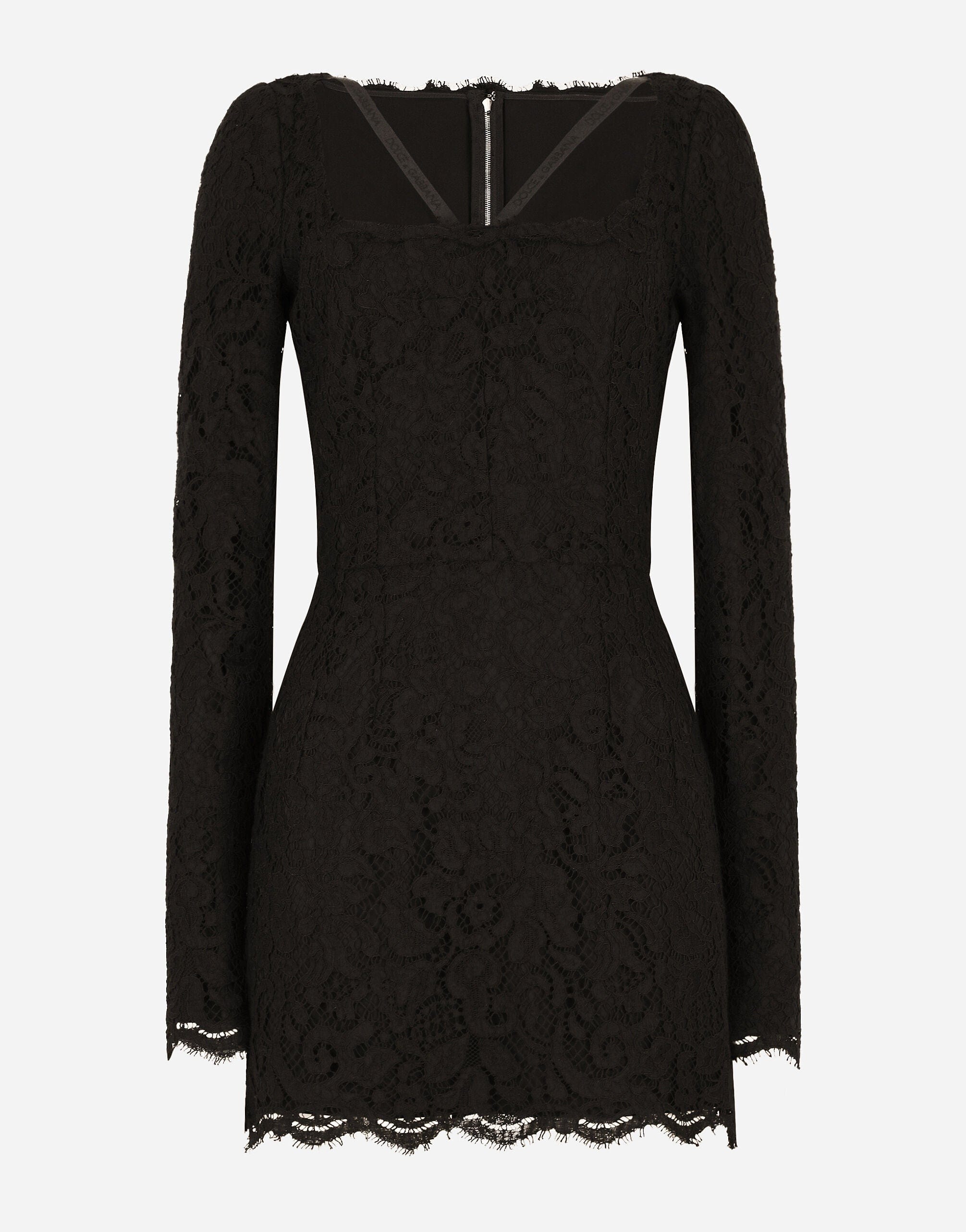 Dolce & Gabbana Long-Sleeve Lace Minidress
