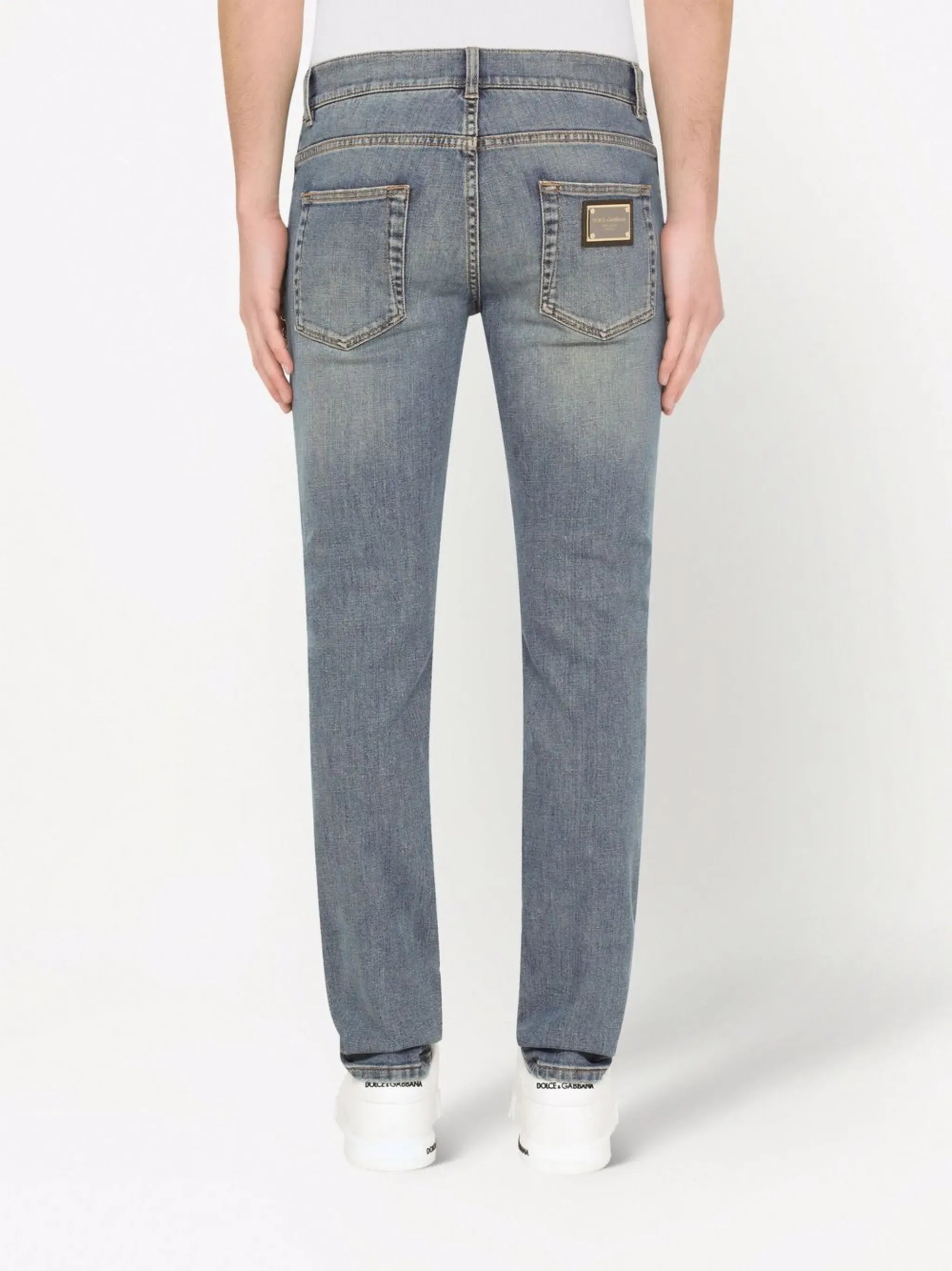 Dolce & Gabbana Loose-Fit Gemstone-Embellished Jeans
