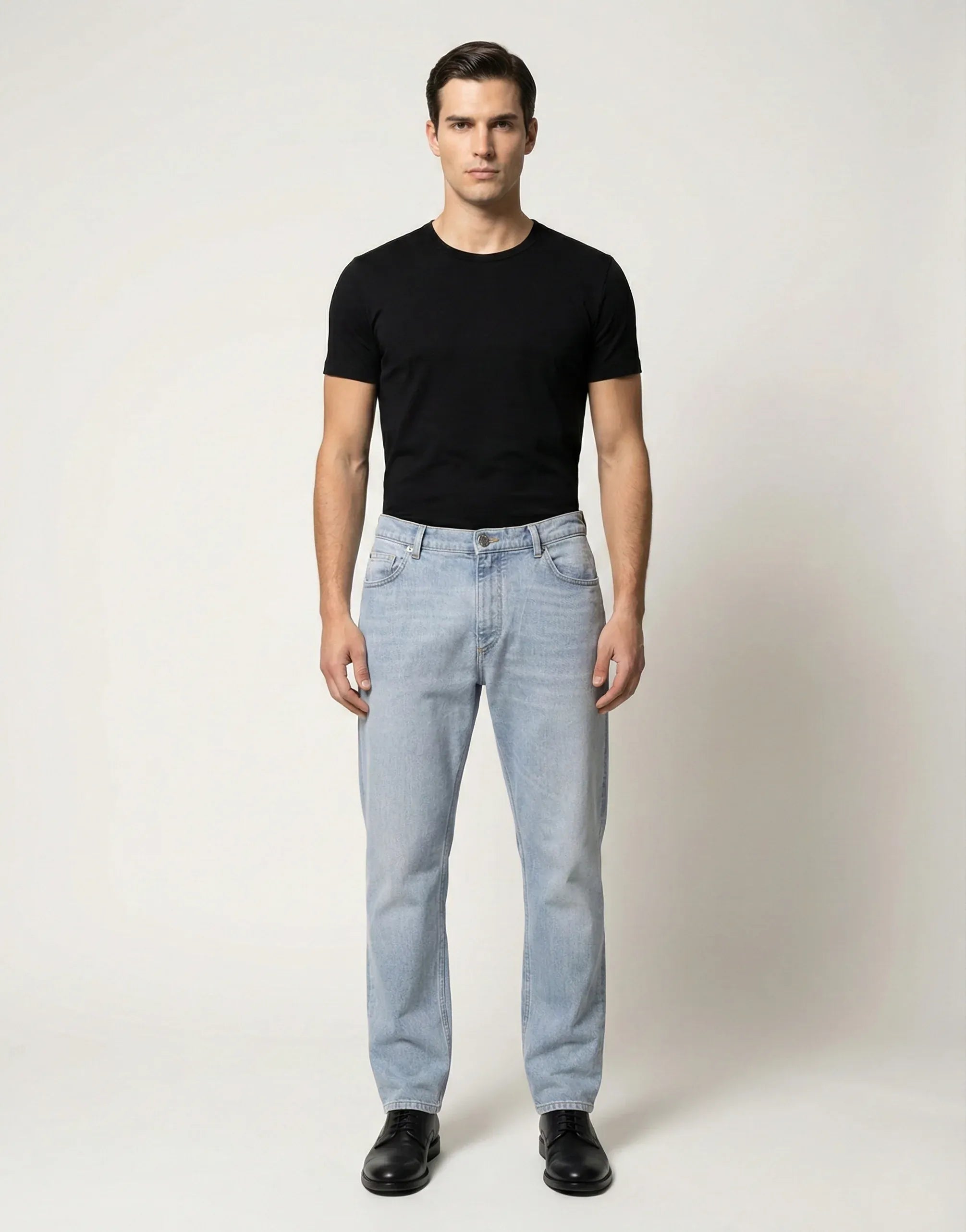 Dolce & Gabbana Loose-Fit Light Blue Washed Cotton Denim Jeans