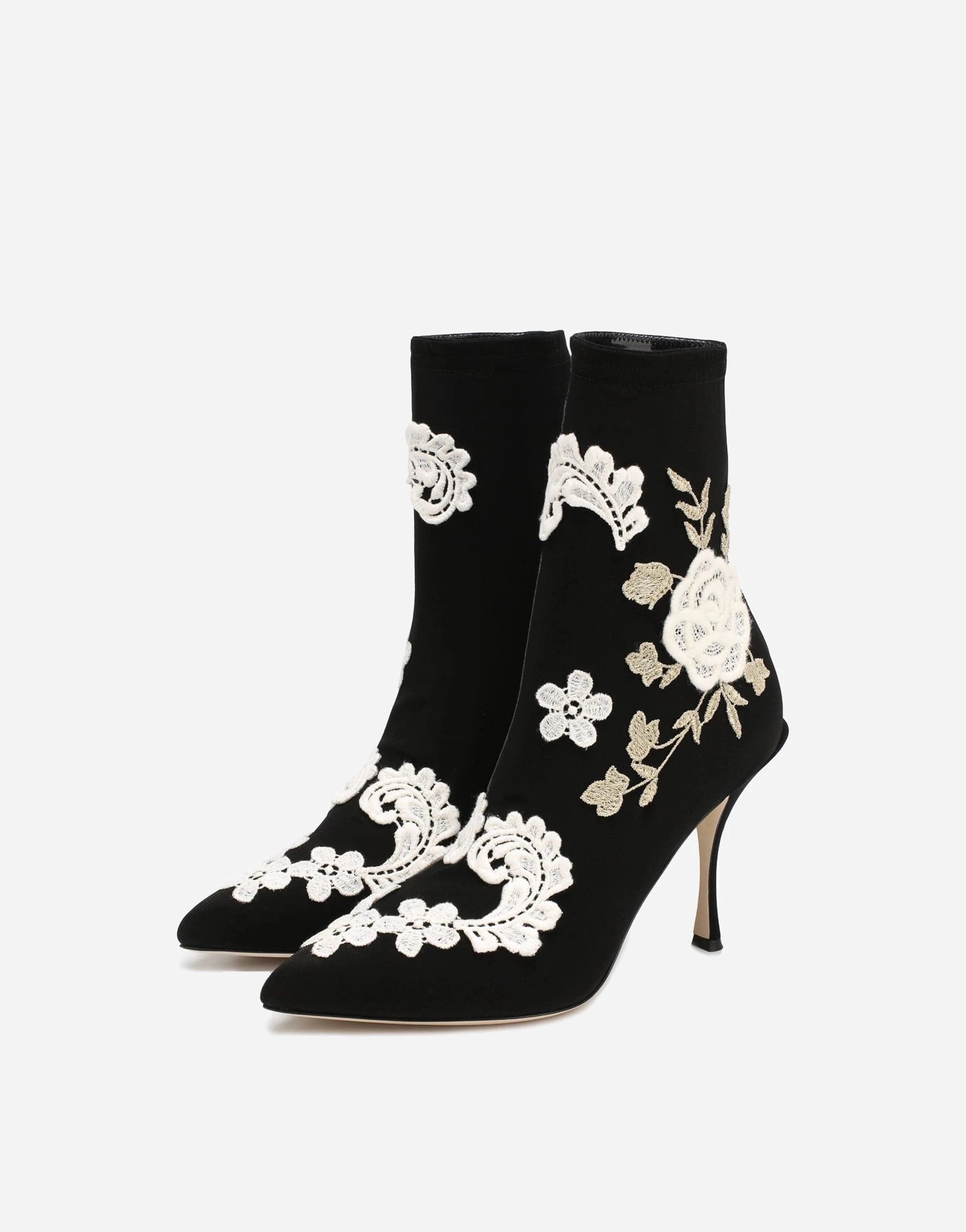 Dolce & Gabbana Lori Macramé Embroidered Ankle Booties
