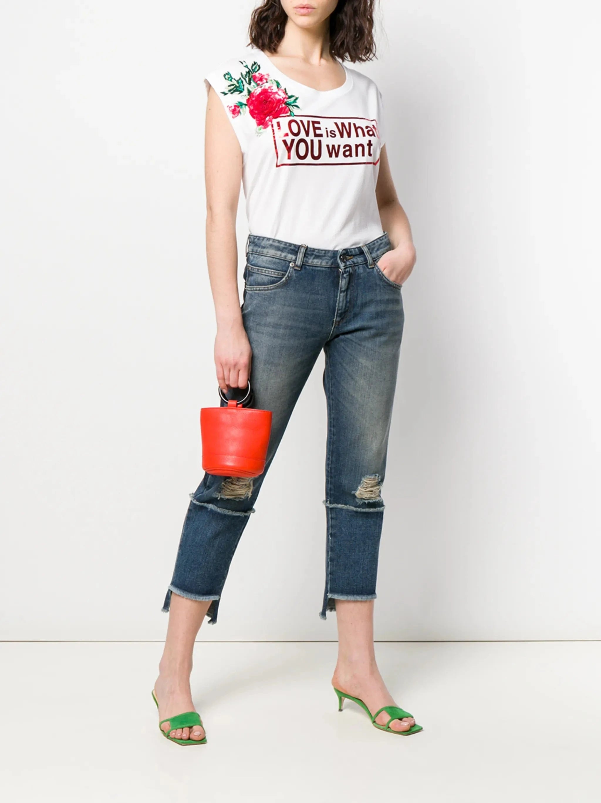 Dolce & Gabbana Love Print Longline T-Shirt