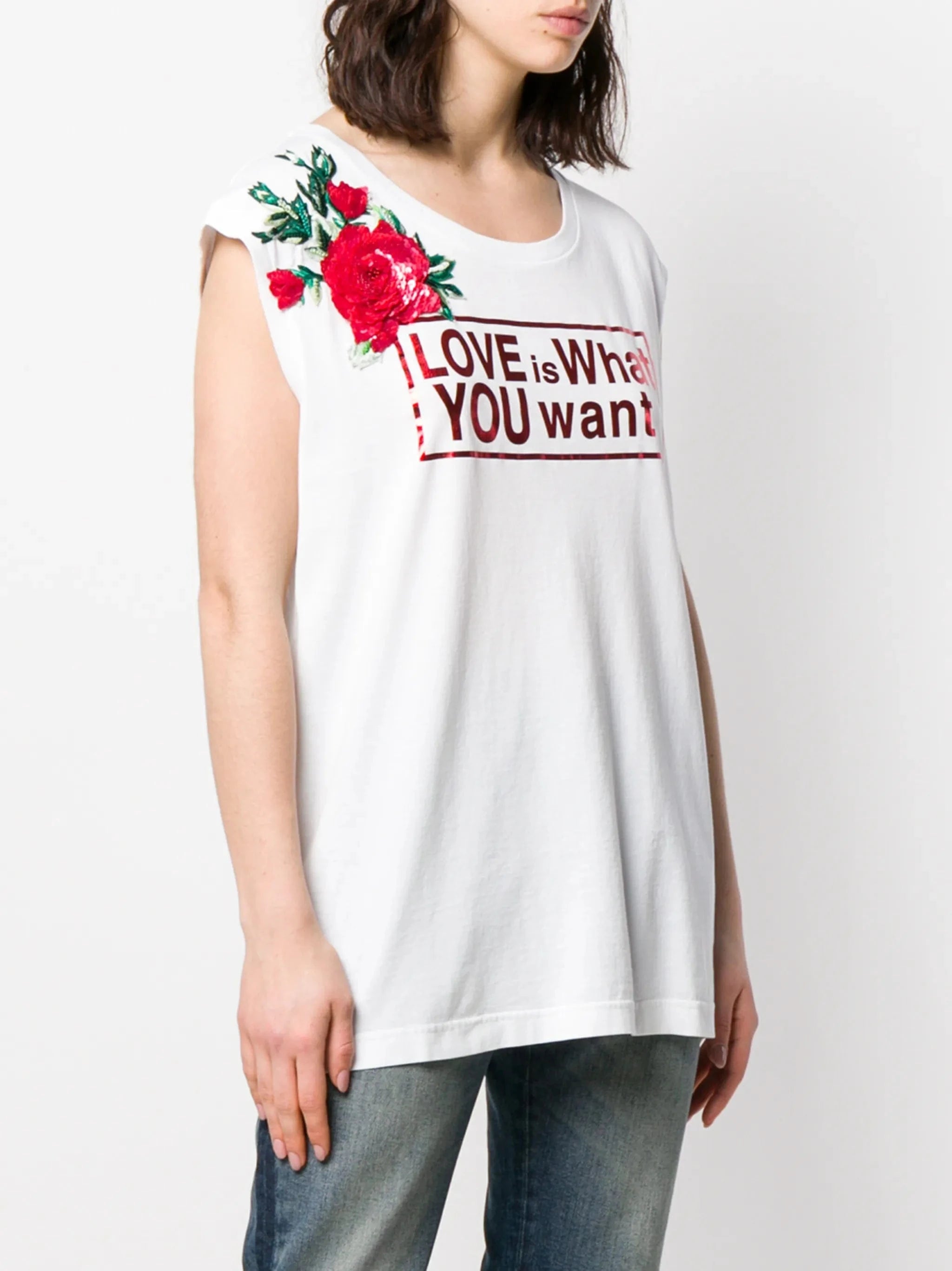 Dolce & Gabbana Love Print Longline T-Shirt