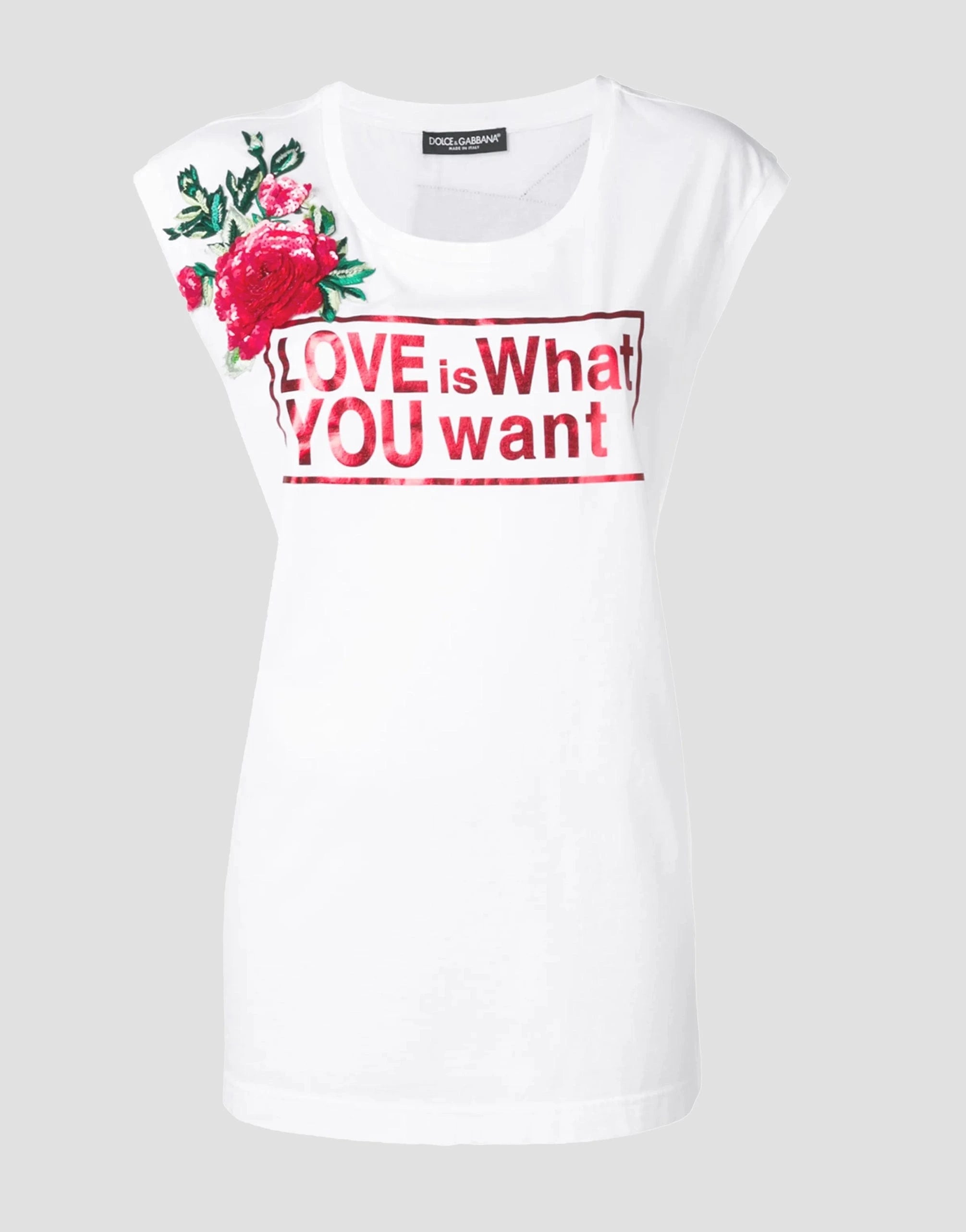 トップス dolce&gabbana I LOVE 2010 tee white Dolce & Gabbana Love Print Longline T-Shirt | Sendegaro AT
