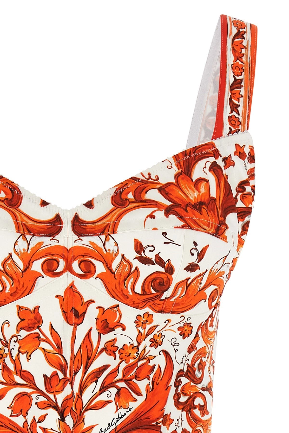 Dolce & Gabbana Dolce & Gabbana Maiolica Print Bustier Top