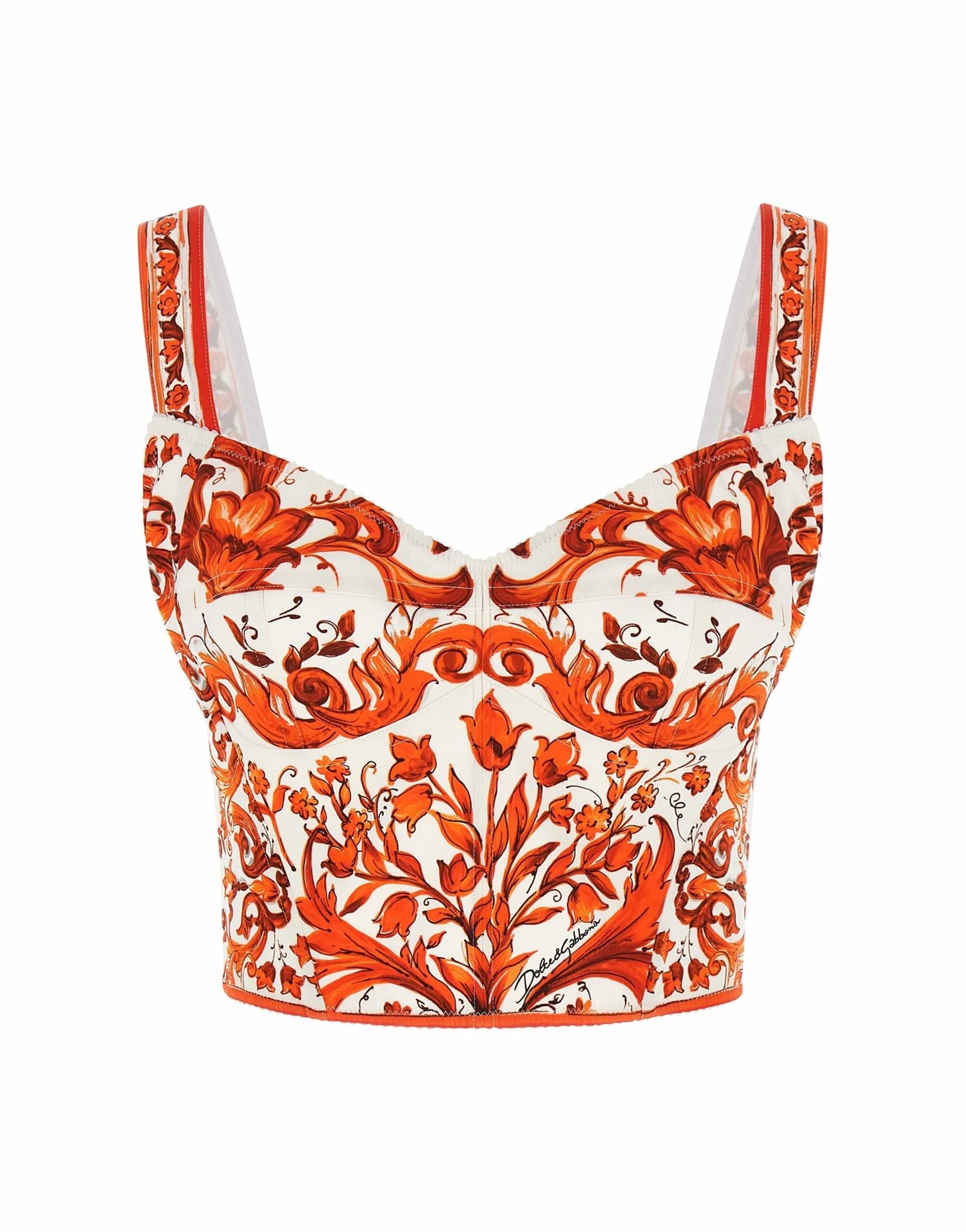 Dolce & Gabbana Dolce & Gabbana Maiolica Print Bustier Top