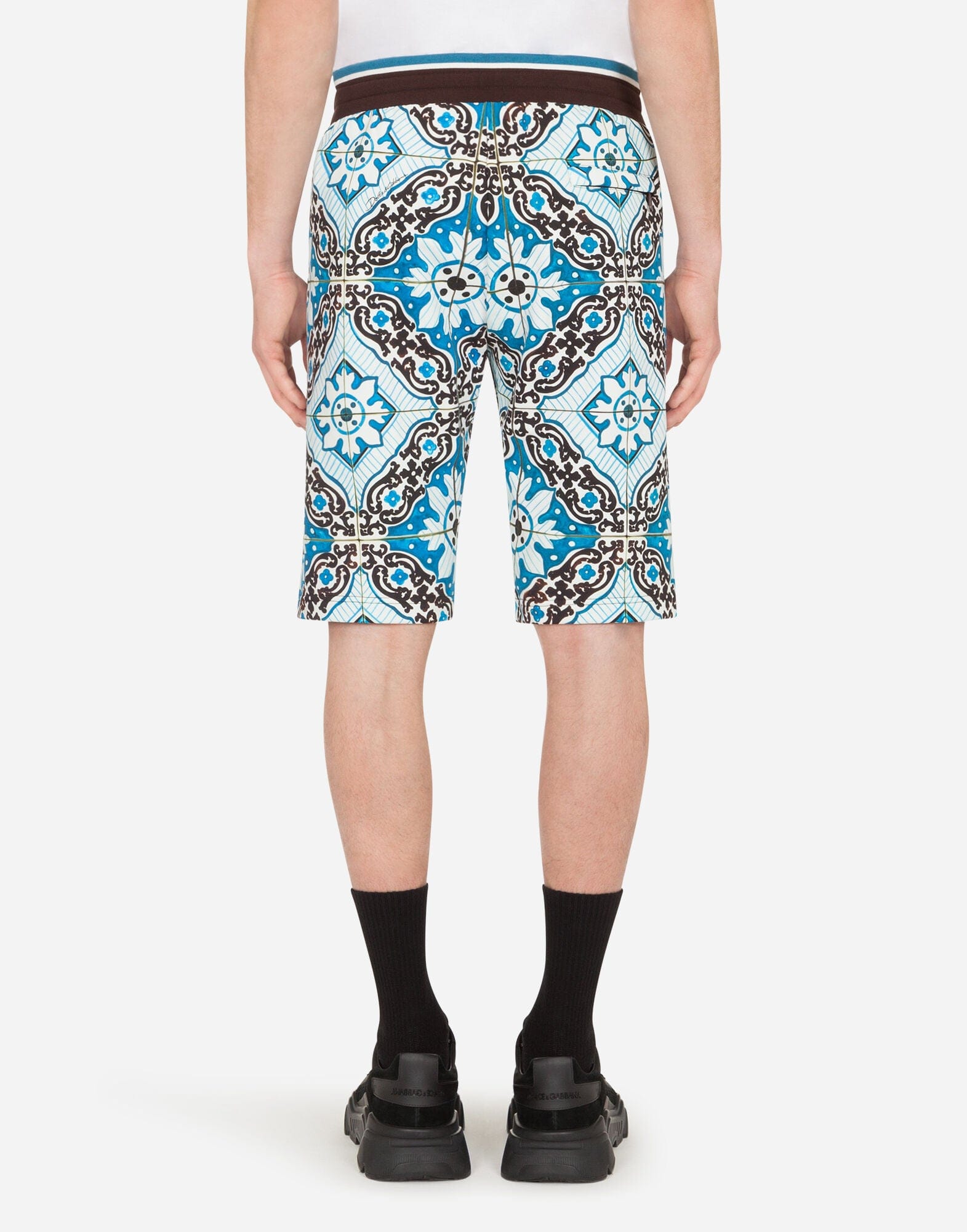 Dolce & Gabbana Maiolica-Print Cotton Shorts