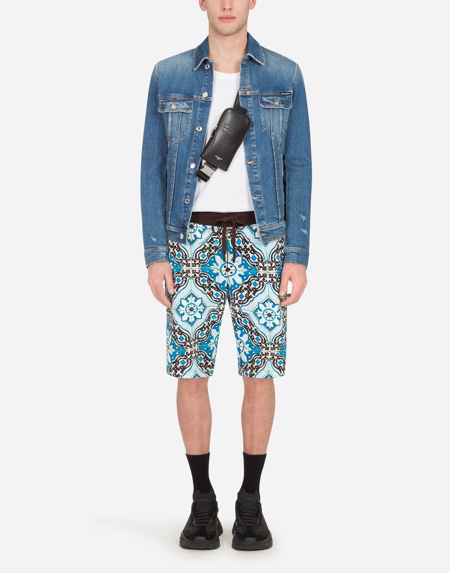 Dolce & Gabbana Maiolica-Print Cotton Shorts