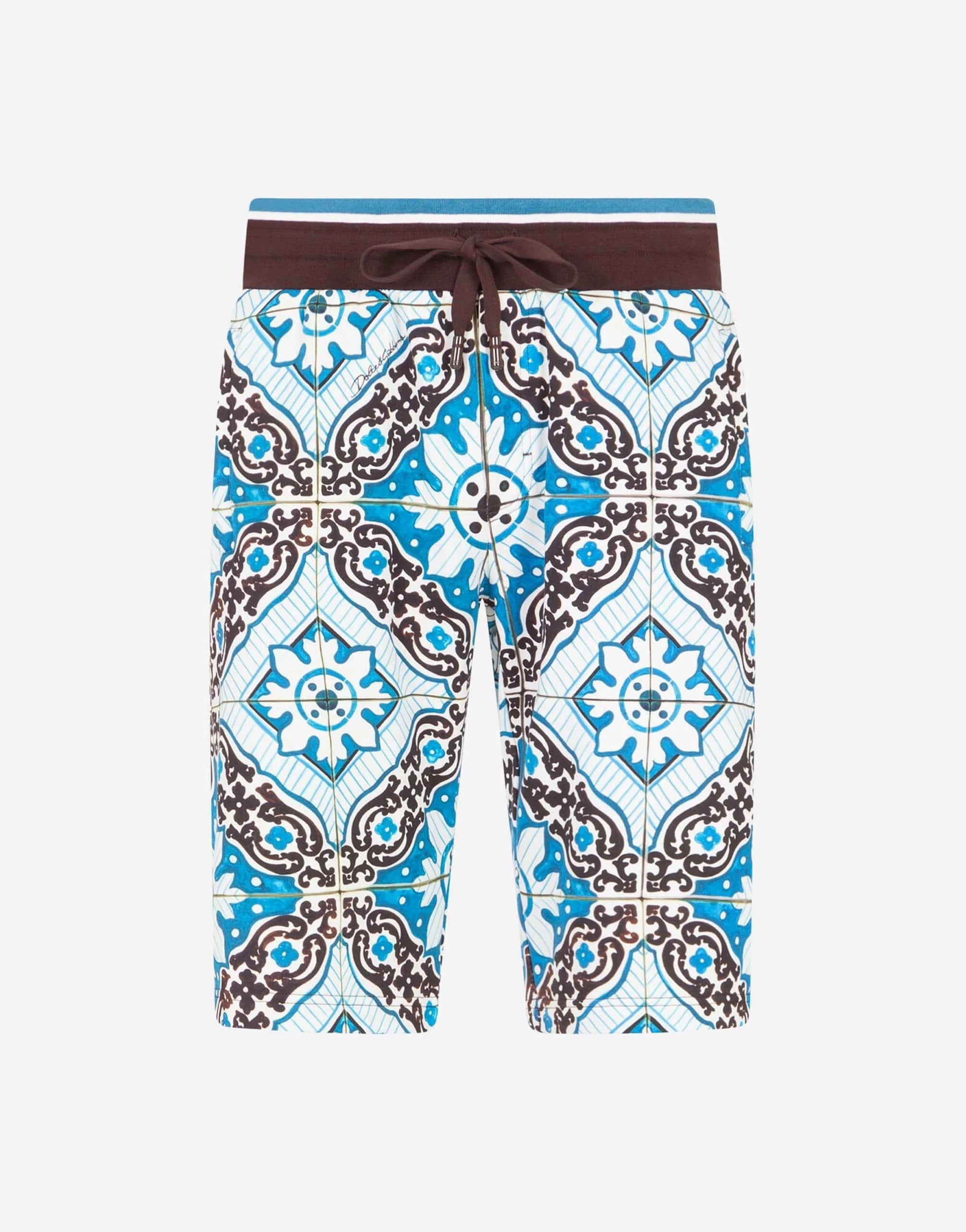 Dolce & Gabbana Maiolica-Print Cotton Shorts