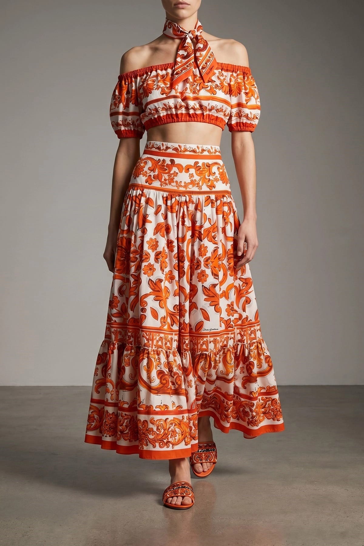 Dolce & Gabbana Maxirock mit Maiolica-Print - alternate view